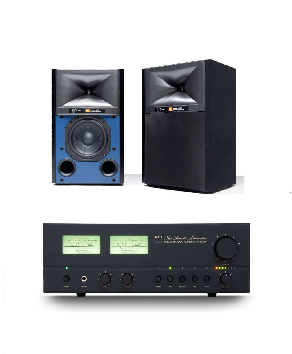 JBL 4309 NAD C 3030S Bundle - Bookshelf Speaker Pair – Safe and