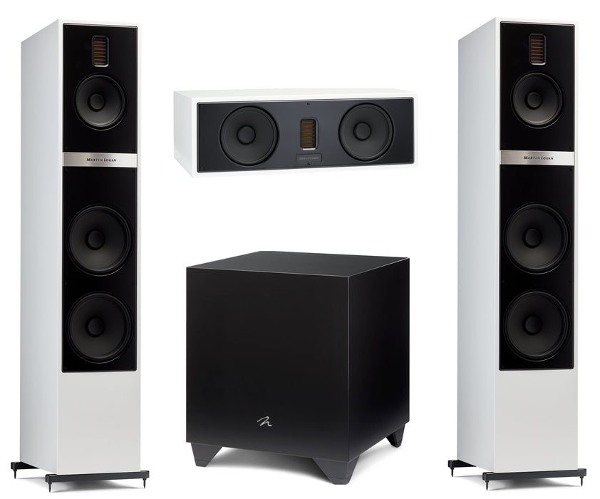 Martin Logan Motion 60XTi Floorstanding Speakers Pair with Motion 50XTi Center Speaker and Dynamo 1100X Powered 12" Subwoofer Bundle - Safe and Sound HQ