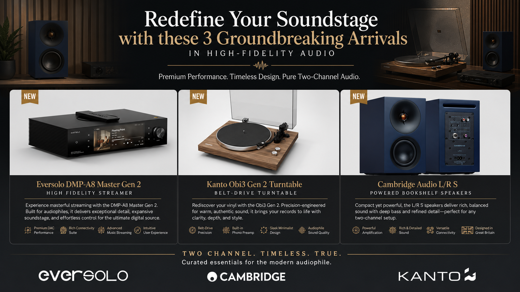 Fresh Sound: 3 Brand-New Arrivals for Your 2-Channel Setup