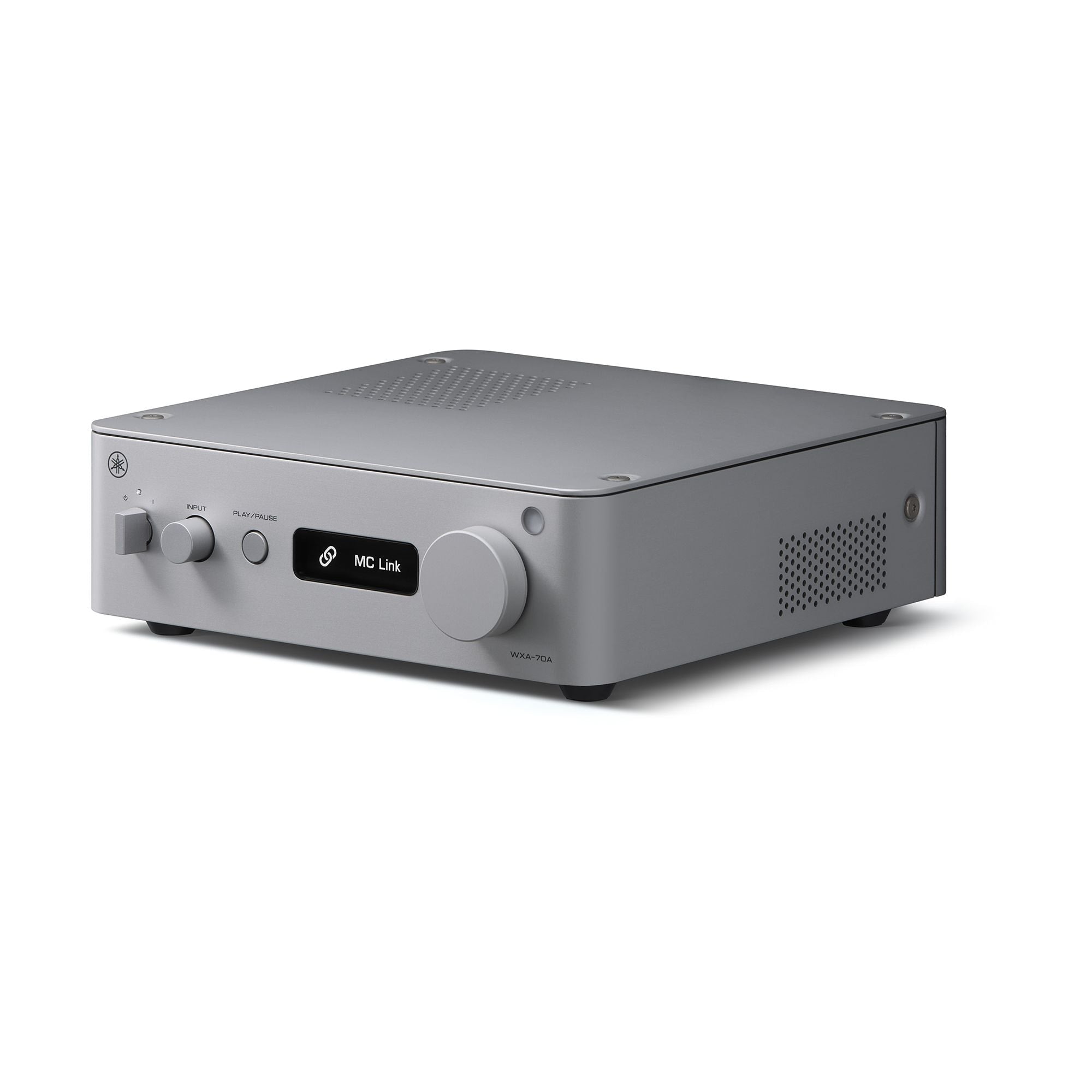 Yamaha WXA-70A Compact Streaming Amplifier in silver, perfect for modern Hi-Fi audio setups.