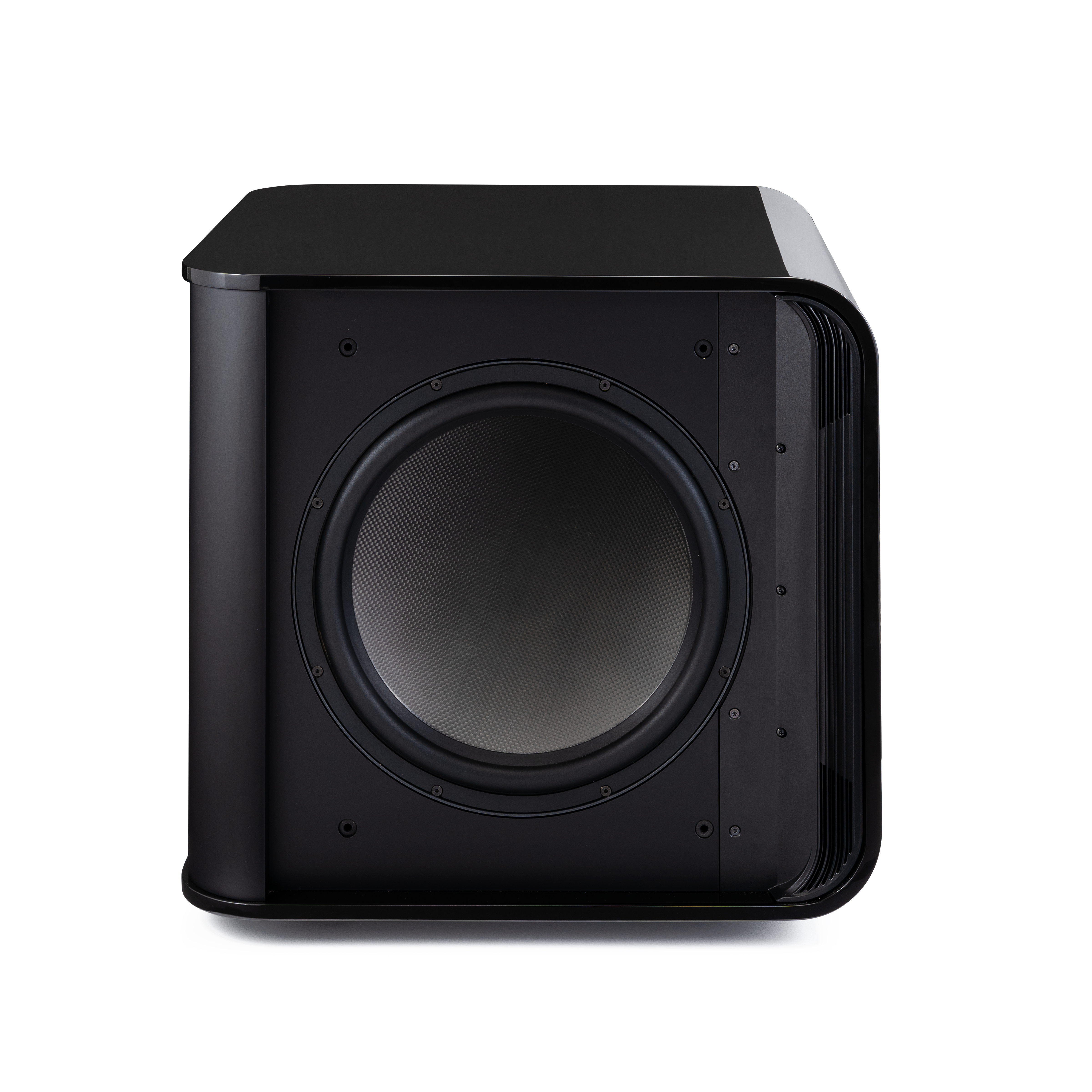 Martin Logan Depth 215 High-Resolution Dual 15" Powered Subwoofer front view, showcasing its powerful subwoofer design.