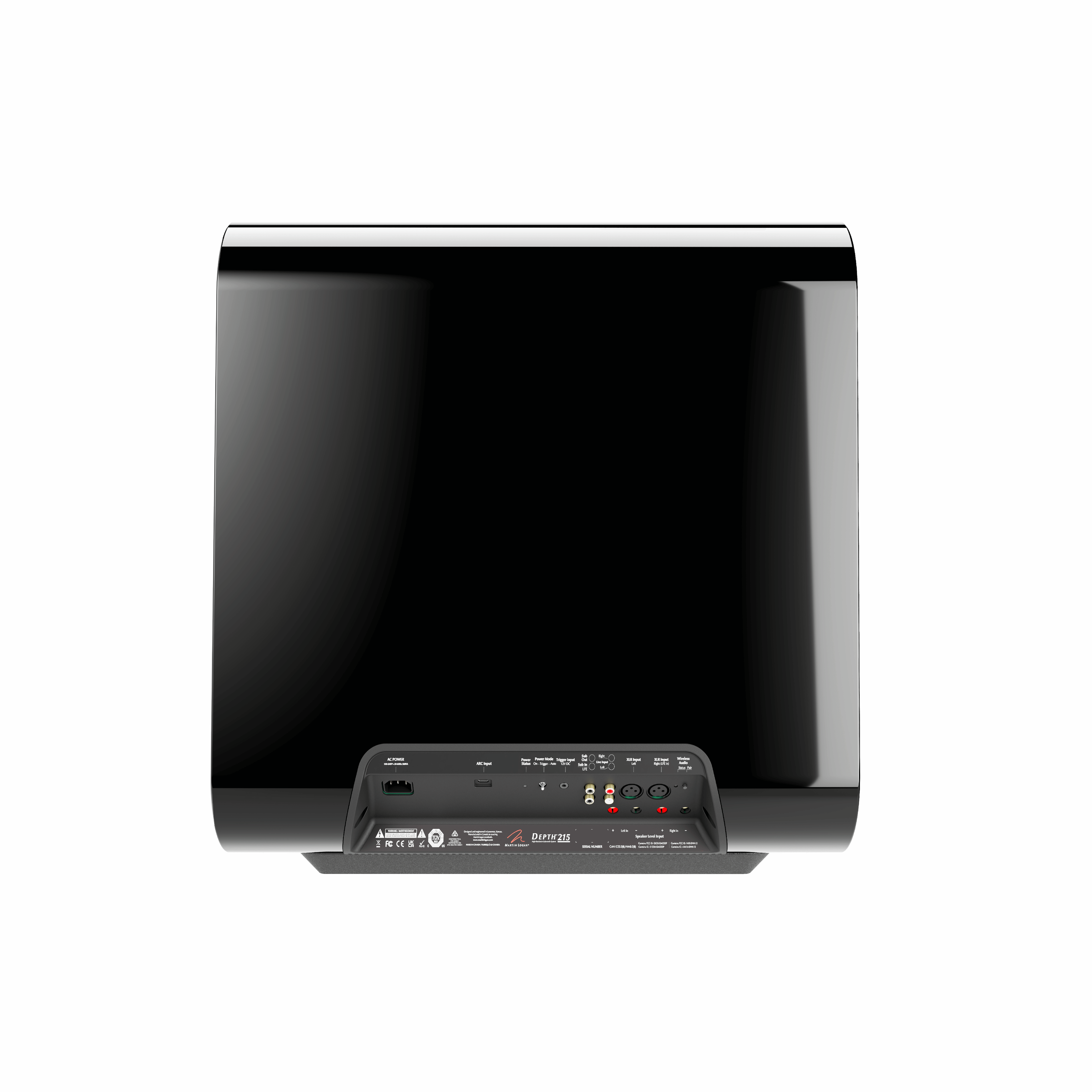 Martin Logan Depth 215 High-Resolution Dual 15" Powered Subwoofer rear view with control panel
