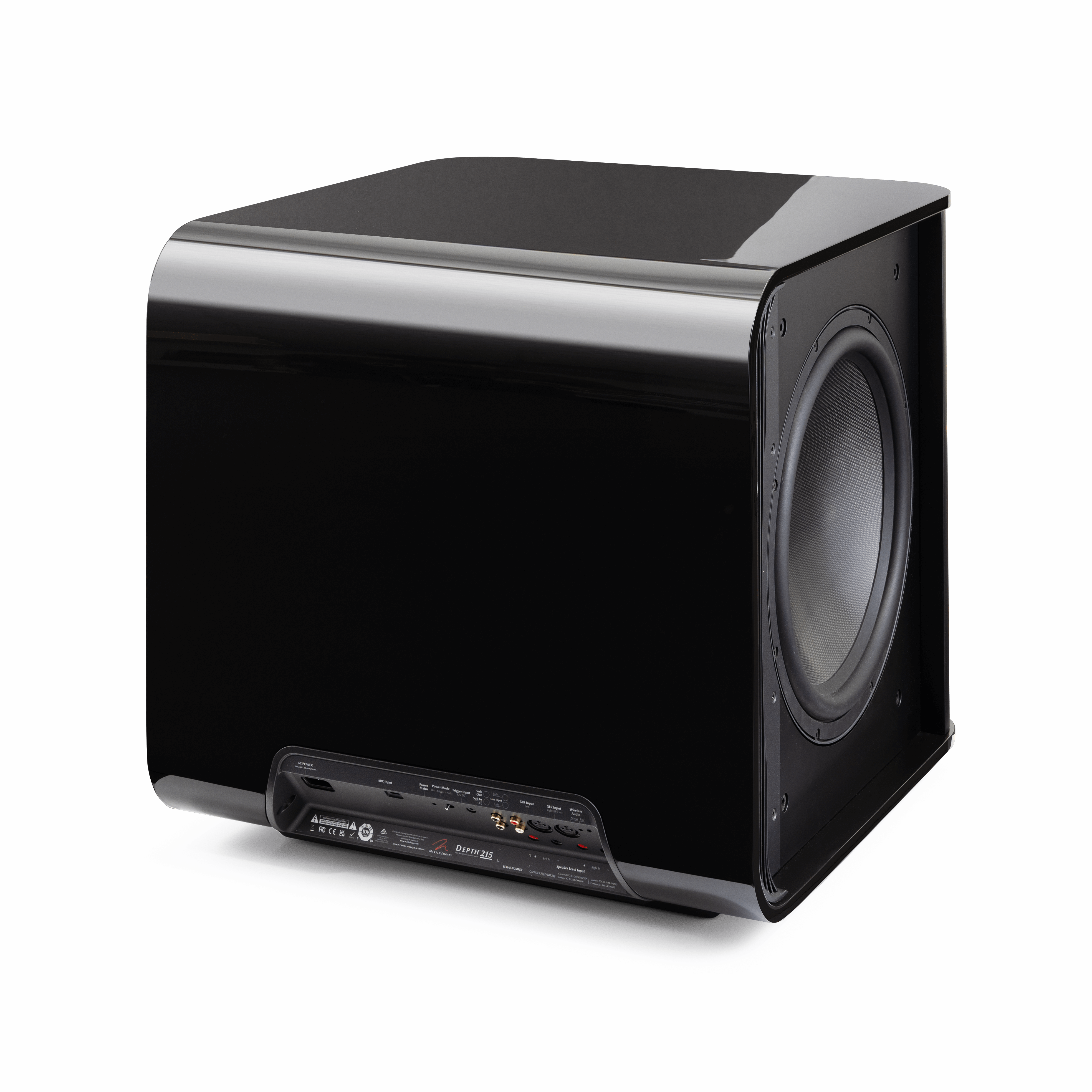 Martin Logan Depth 215 High-Resolution Dual 15" Powered Subwoofer in sleek black finish.