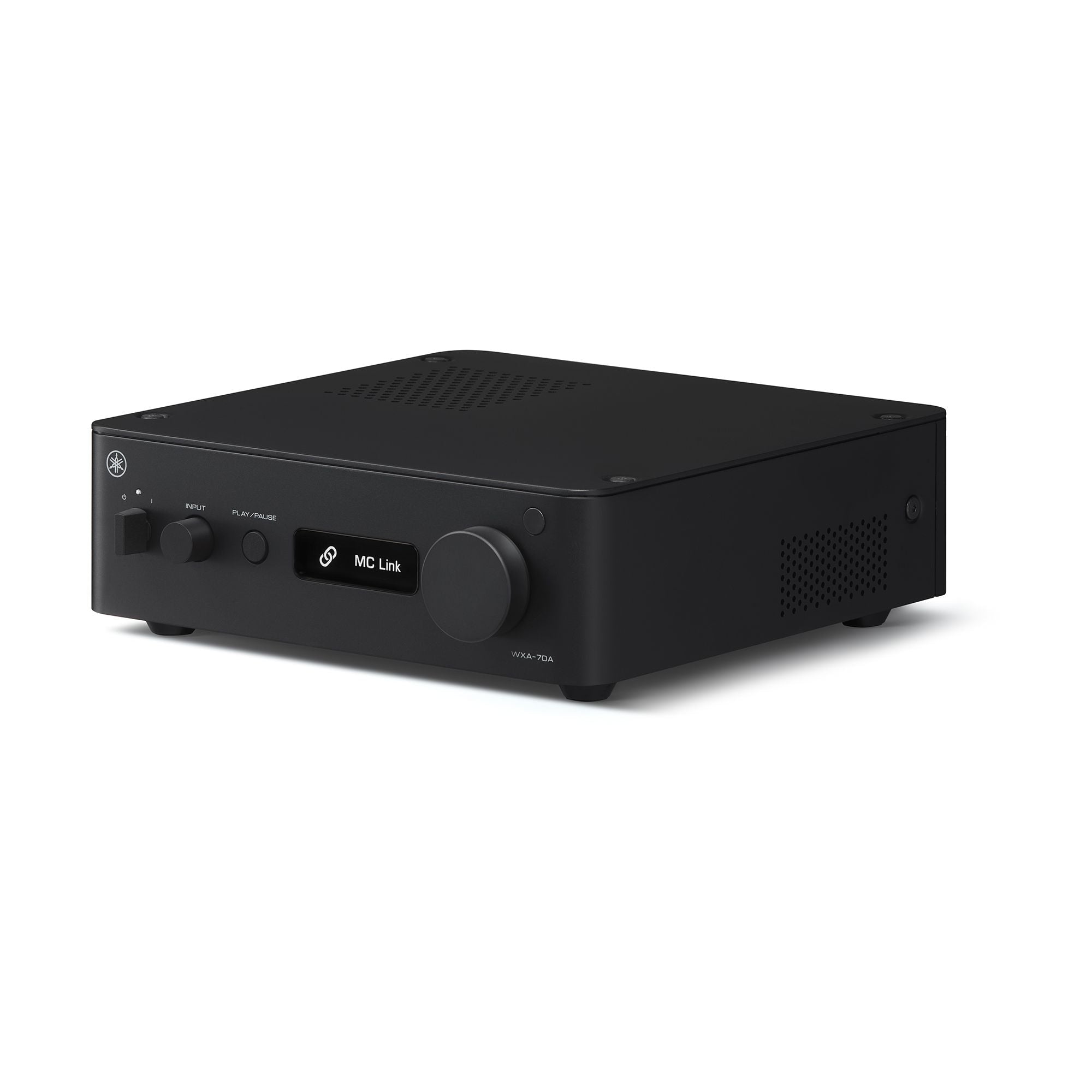 Yamaha WXA-70A Compact Streaming Amplifier in sleek black design with intuitive controls.