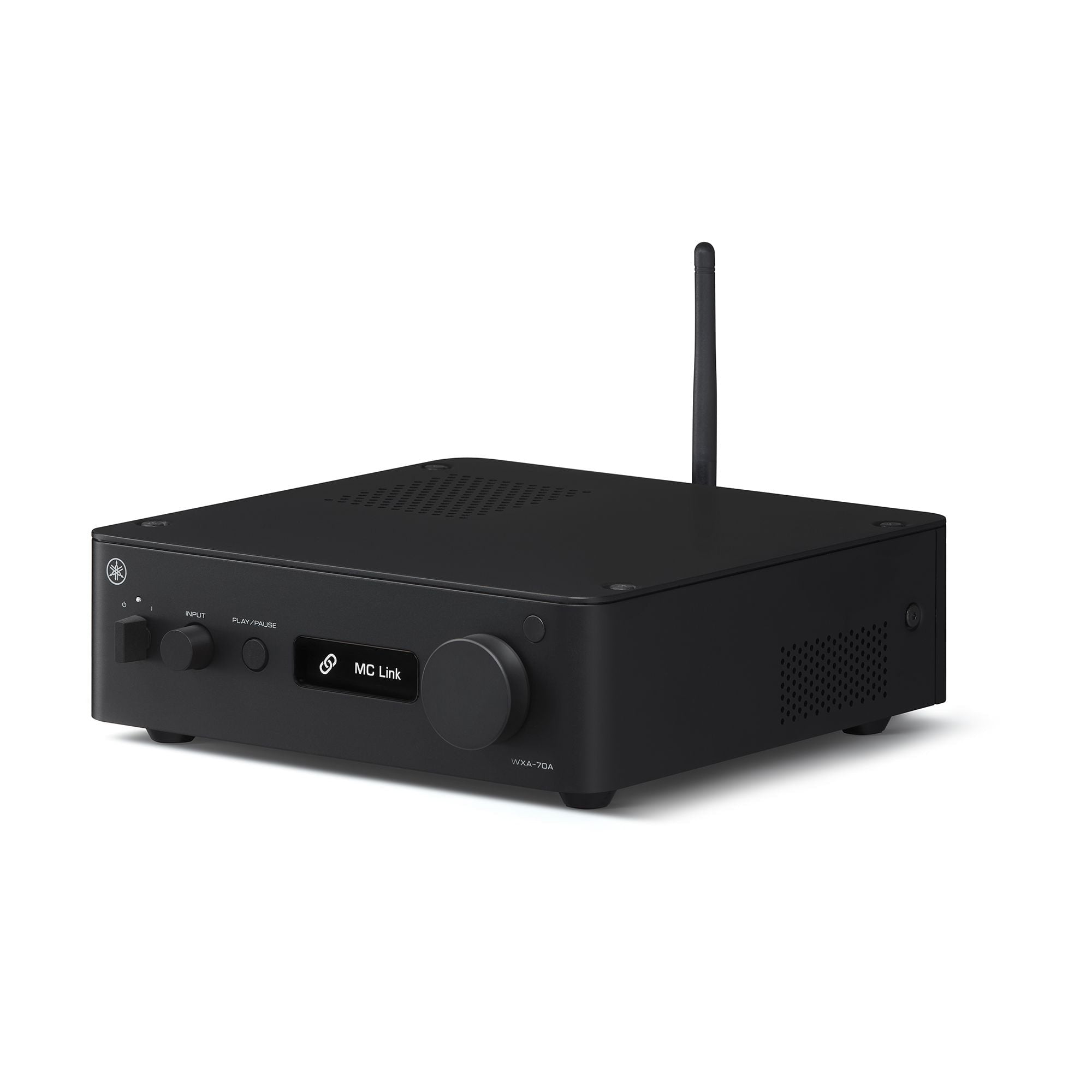 Yamaha WXA-70A Compact Streaming Amplifier in sleek black design with intuitive controls and wireless connectivity.