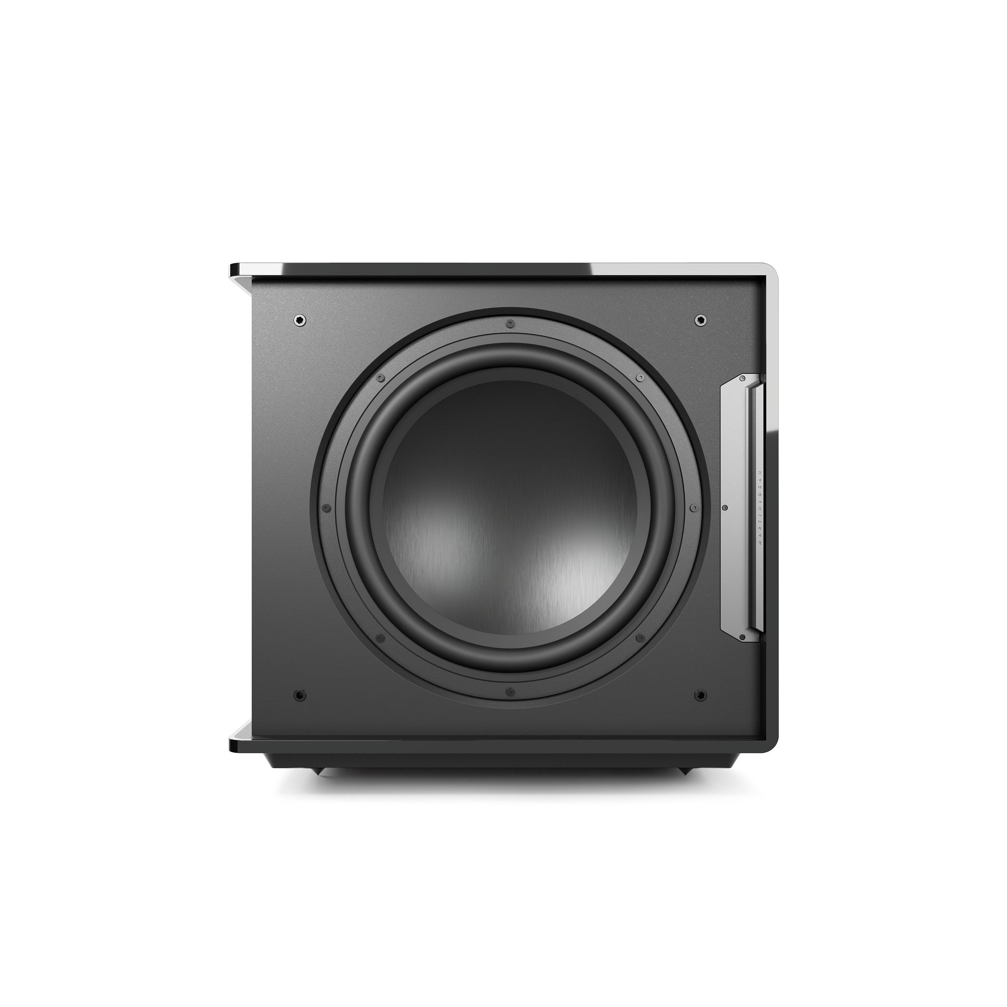 Front view of the Martin Logan Grotto 15 Hybrid 15" Subwoofer System showcasing the powerful driver.