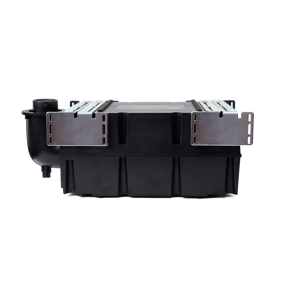 Martin Logan Variable Aperture In-Ceiling Subwoofer with Dual 5.5" Woofers side view showing sleek design and mounting brackets.