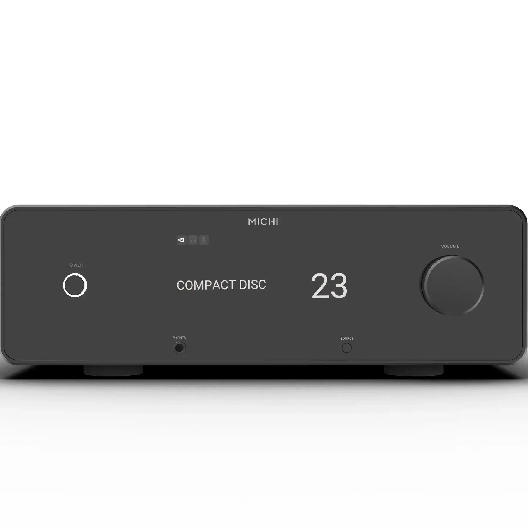 Rotel Michi Prestige X430 Integrated Amplifier front view showcasing its sleek design and controls.