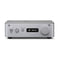 Yamaha WXA-70A Compact Streaming Amplifier in silver, front view showcasing controls and display for music streaming.