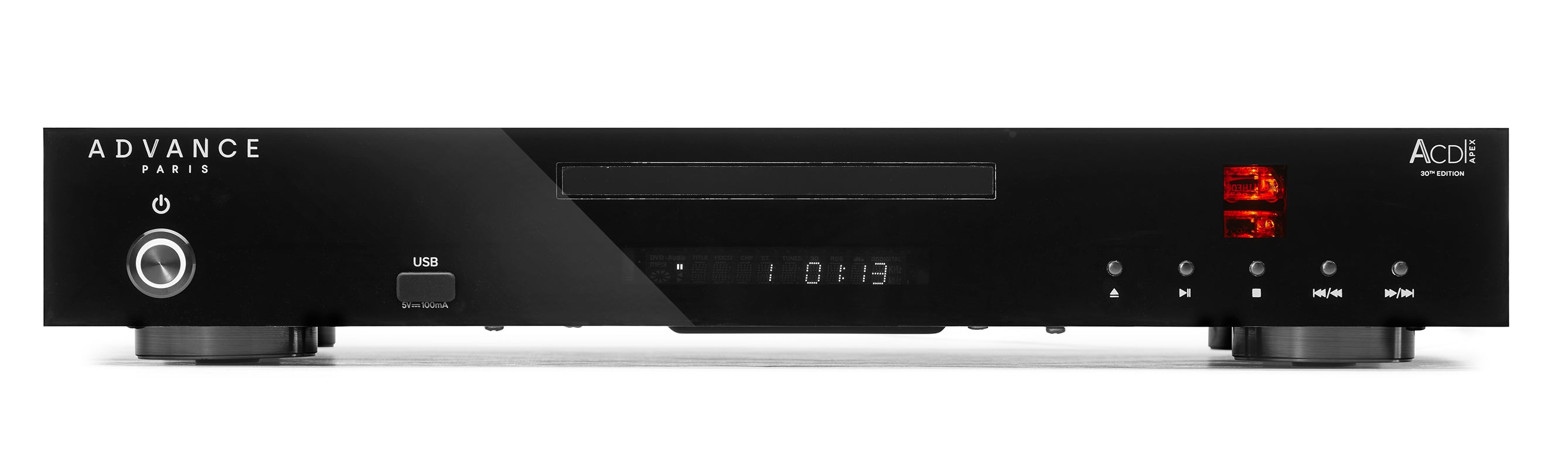 Advance Paris ACD Apex CD Player front view with USB and display features