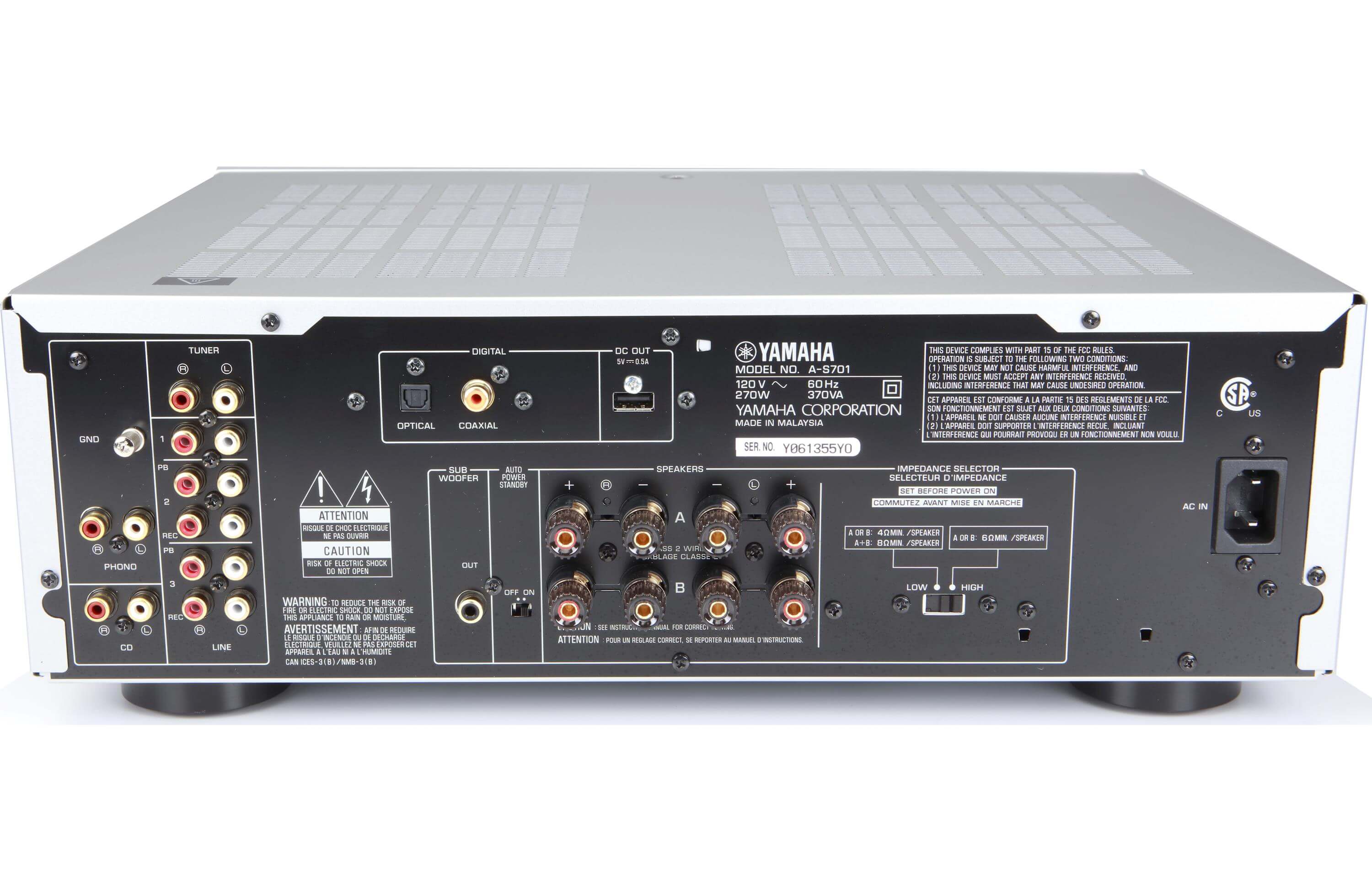 Yamaha A-S701 Stereo Integrated Amplifier with Built-in DAC Customer Return - Safe and Sound HQ