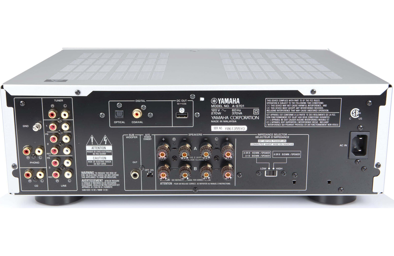 Yamaha A-S701 Stereo Integrated Amplifier with Built-in DAC Customer Return - Safe and Sound HQ