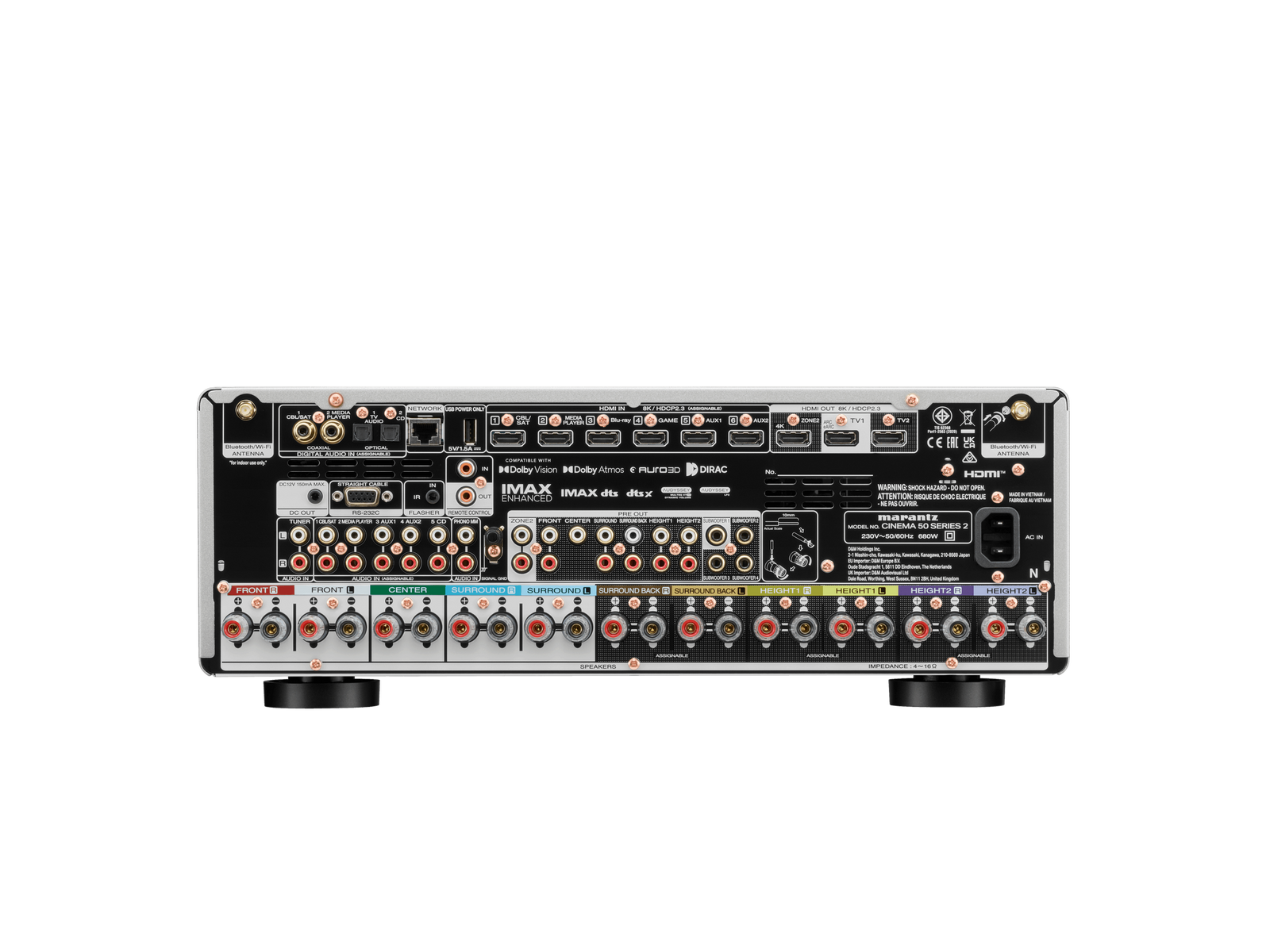 Marantz Cinema 50 Series 2 9.4 Channel A/V Receiver with Dolby Atmos, Dirac Live, and HEOS