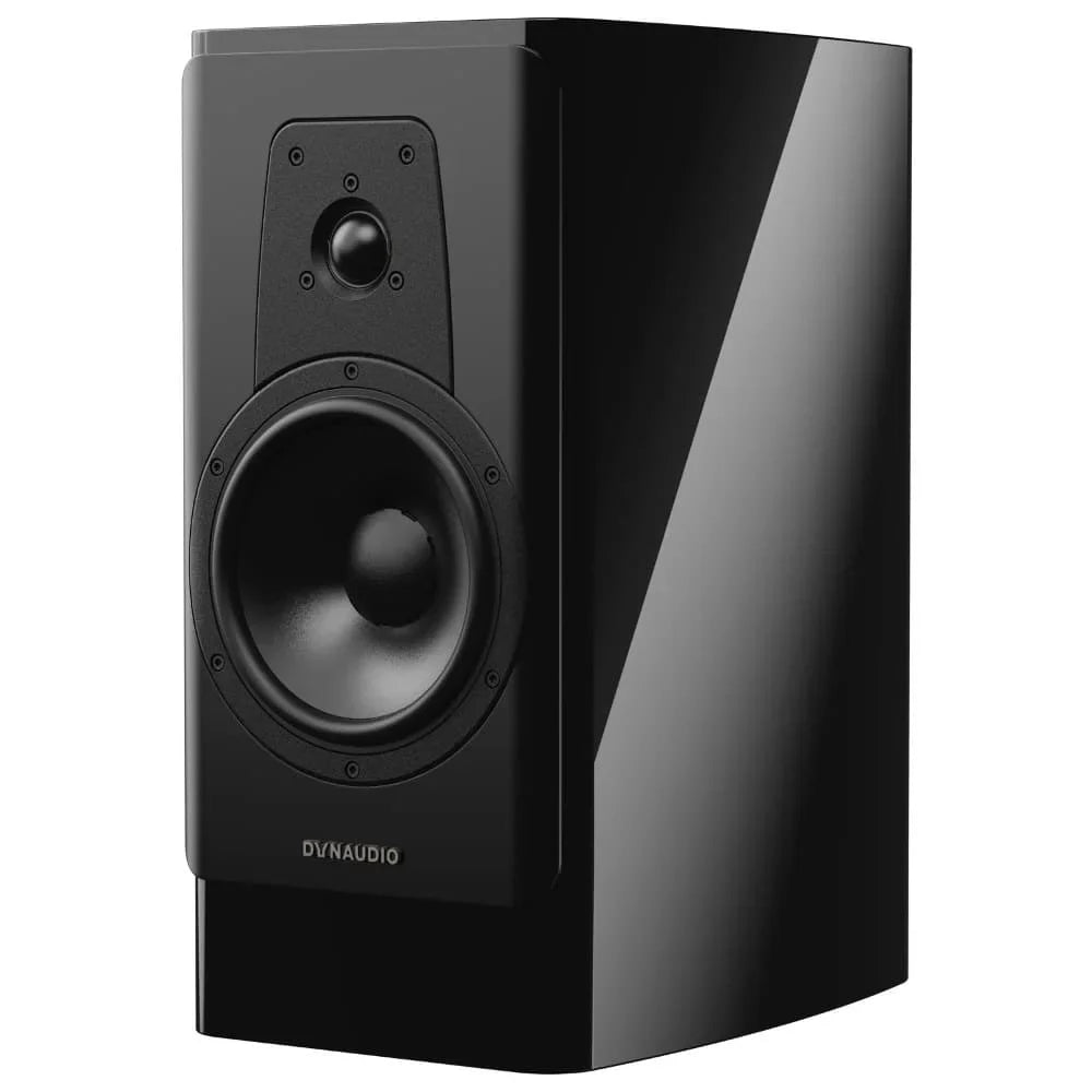 Dynaudio Contour 20 Dark Star Black Edition Bookshelf Monitor Speaker (Pair) showcasing sleek black design and premium audio components.