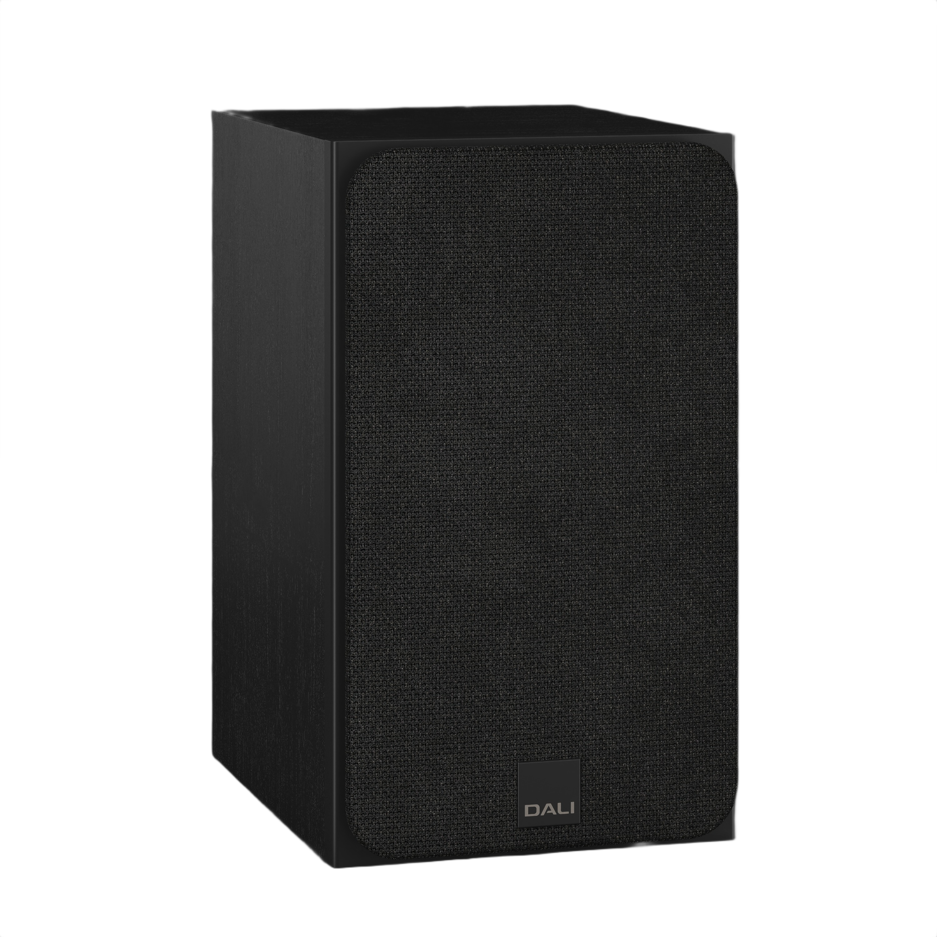 Dali Sonik 1 Ultra-Compact Bookshelf Speaker (Pair) in black finish, showcasing its sleek design and speaker grill.