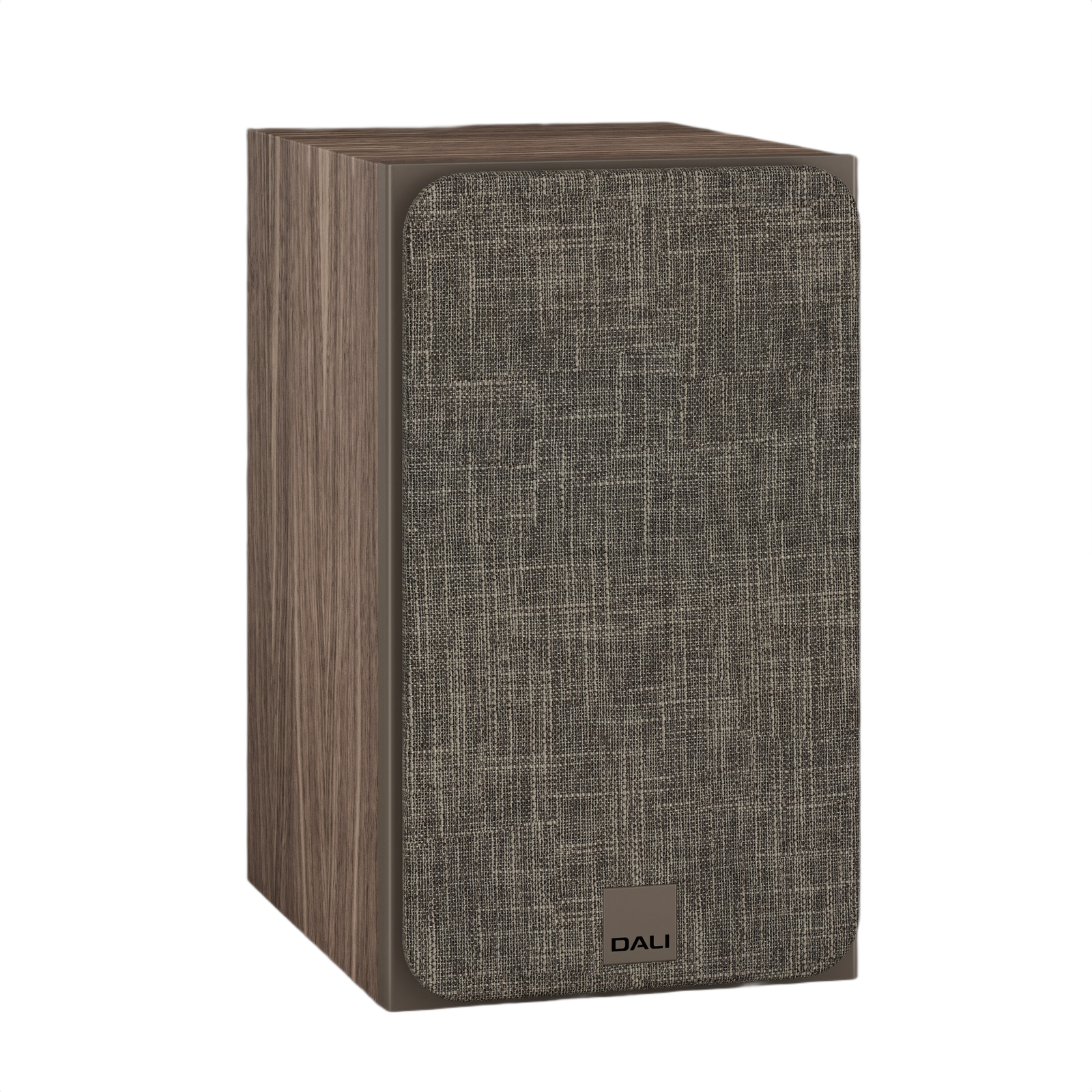 Dali Sonik 1 Ultra-Compact Bookshelf Speaker (Pair) in wood finish with fabric cover for elegant sound design