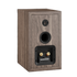 Dali Sonik 1 Ultra-Compact Bookshelf Speaker (Pair) in walnut finish showcasing rear speaker connections and design.