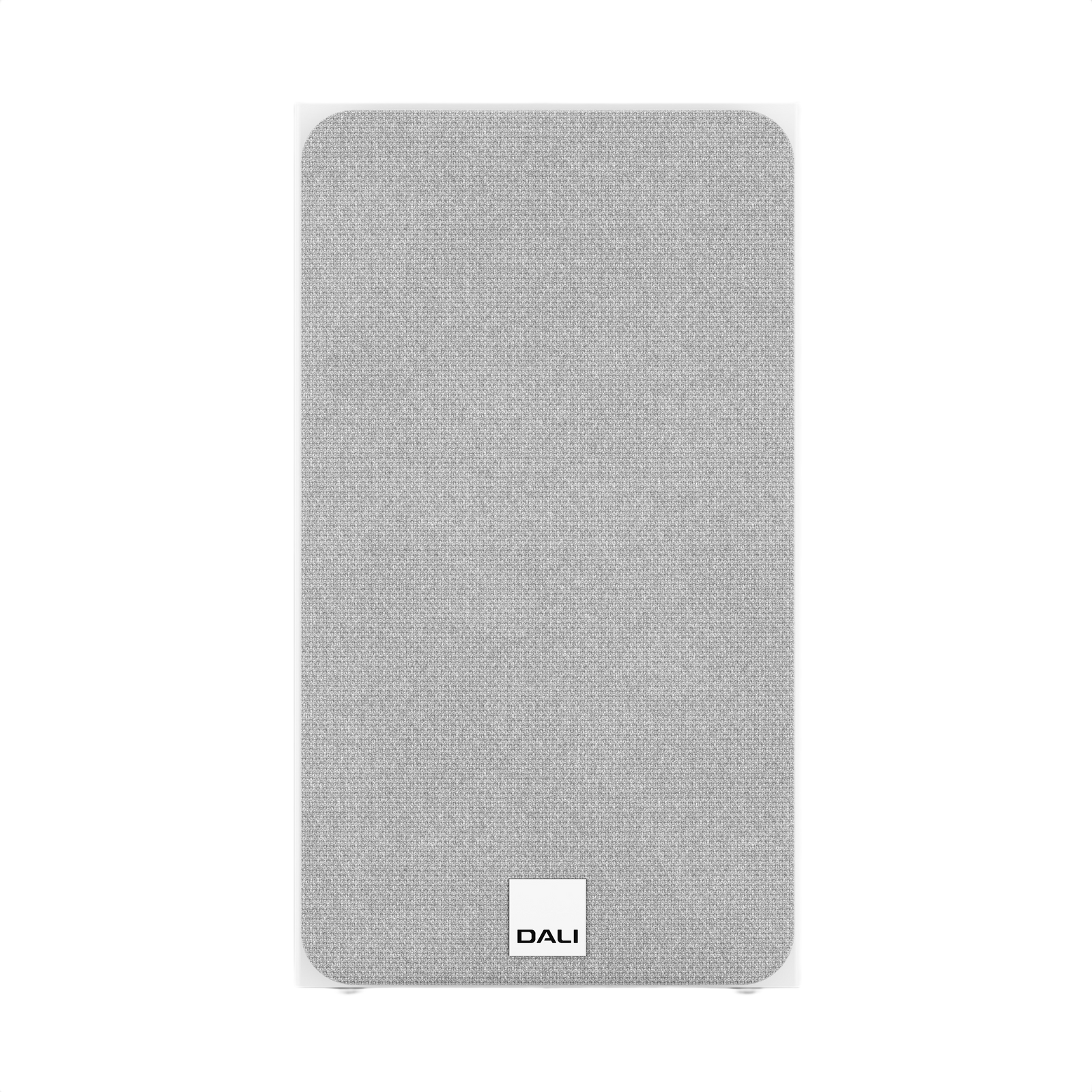 Dali Sonik 3 Compact Bookshelf Speaker (Pair) front view with grey fabric design and DALI logo.