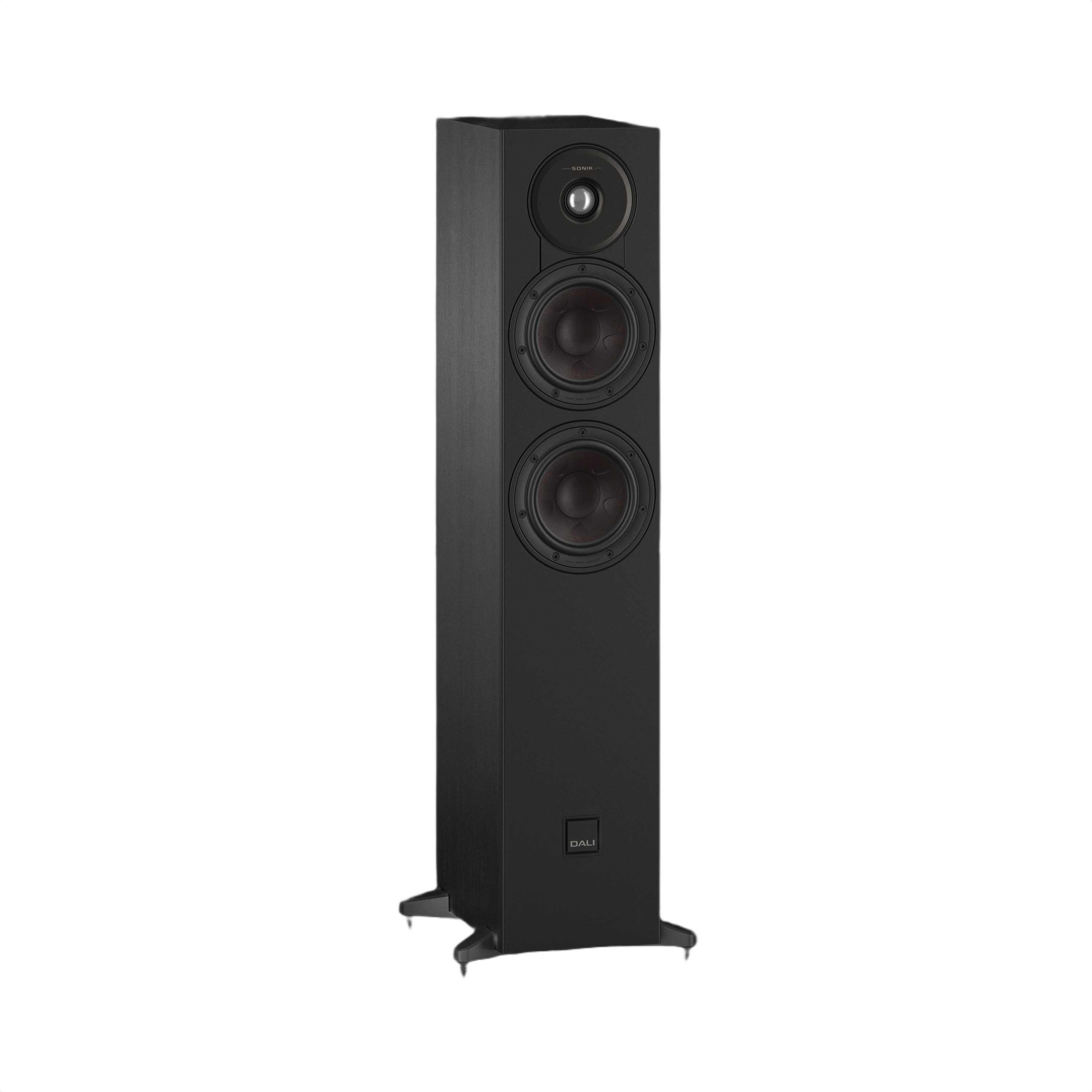 Dali Sonik 5 Slim Floorstanding Loudspeaker (Pair) in black finish standing elegant and compact