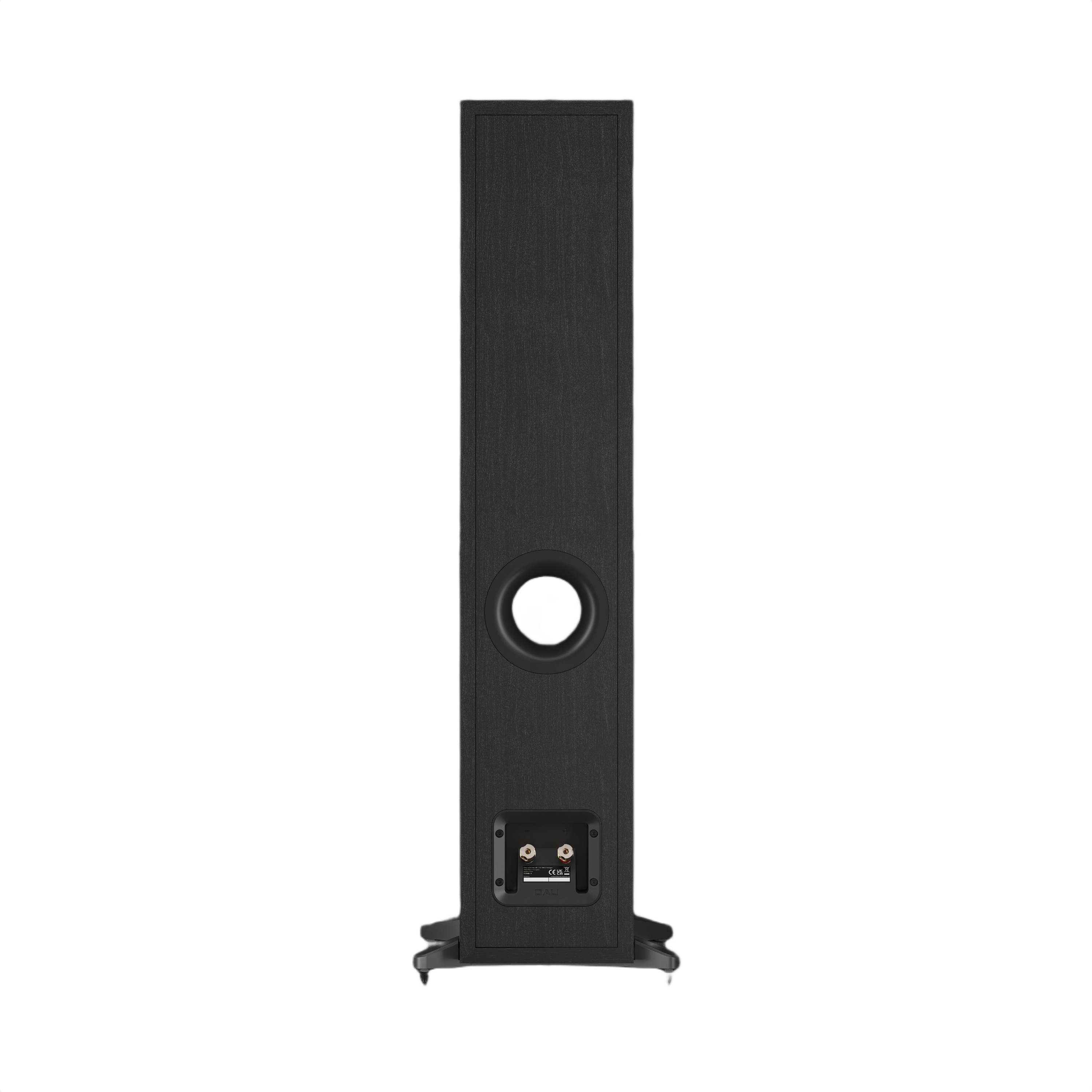 Dali Sonik 5 Slim Floorstanding Loudspeaker (Pair) in black, showcasing its elegant design and rear connection features.