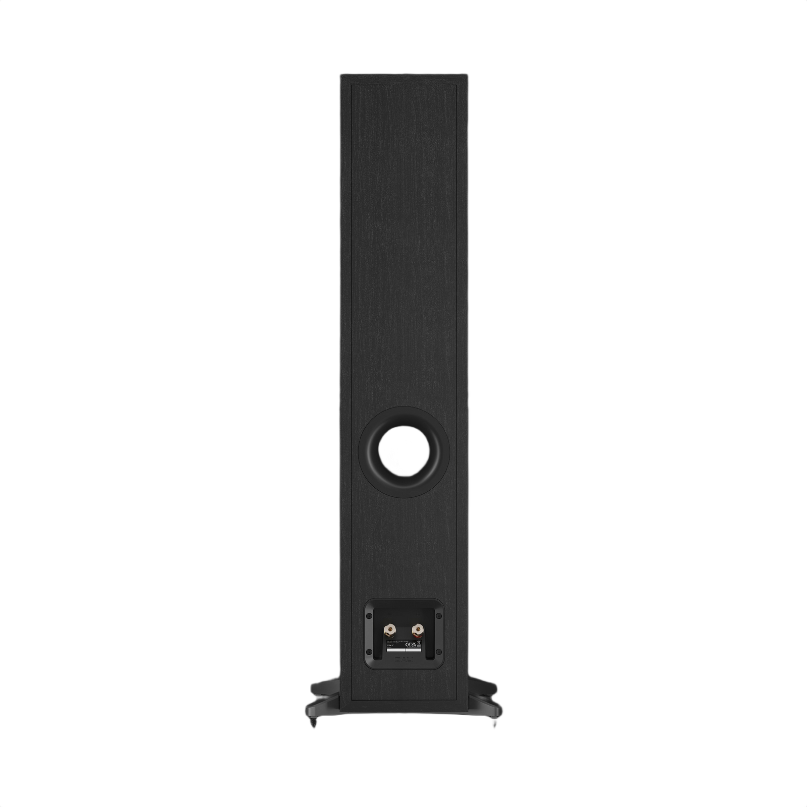 Dali Sonik 5 Slim Floorstanding Loudspeaker (Pair) in black, showcasing its elegant design and rear connection features.