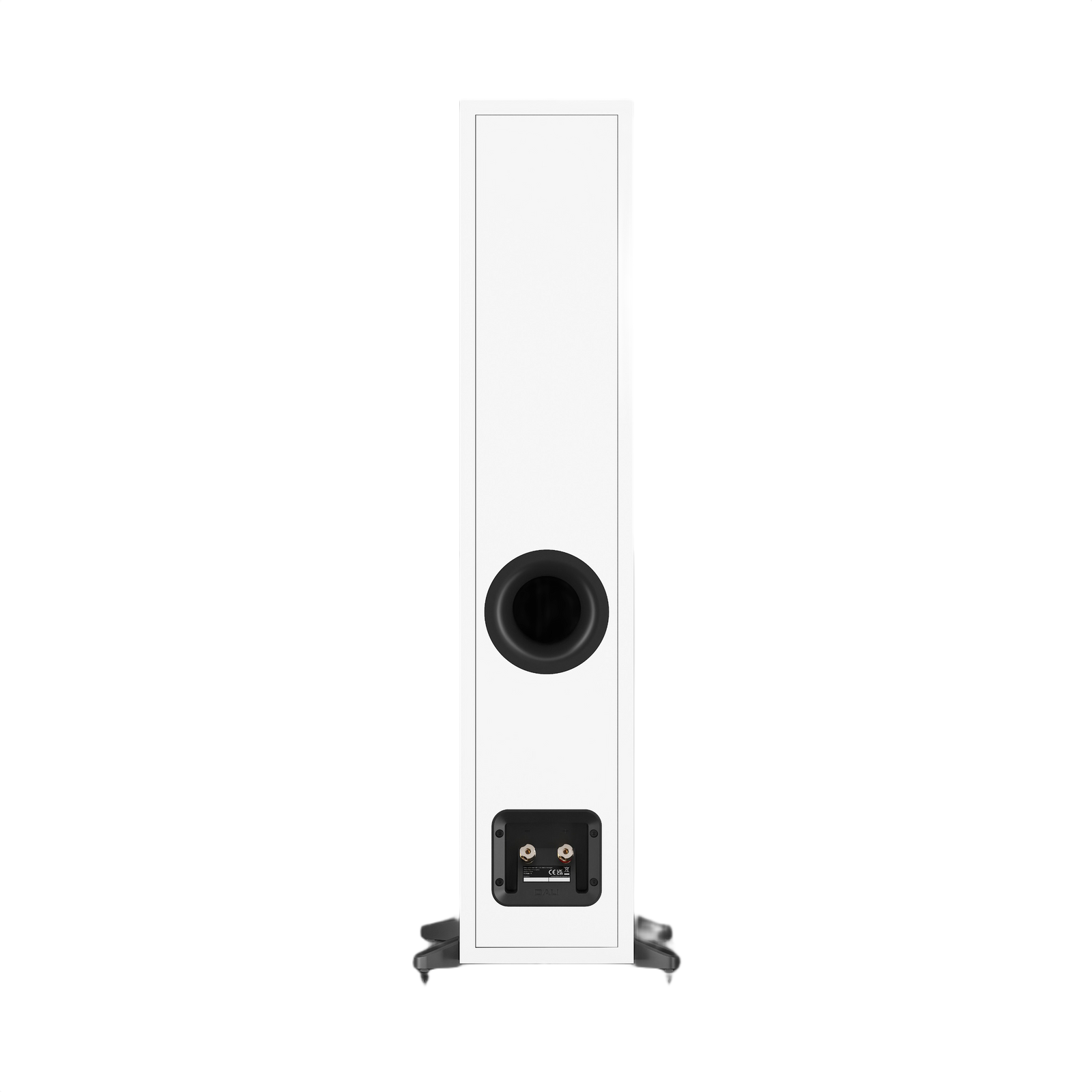 Dali Sonik 5 Slim Floorstanding Loudspeaker (Pair) in white, showcasing its elegant slim design and rear port.