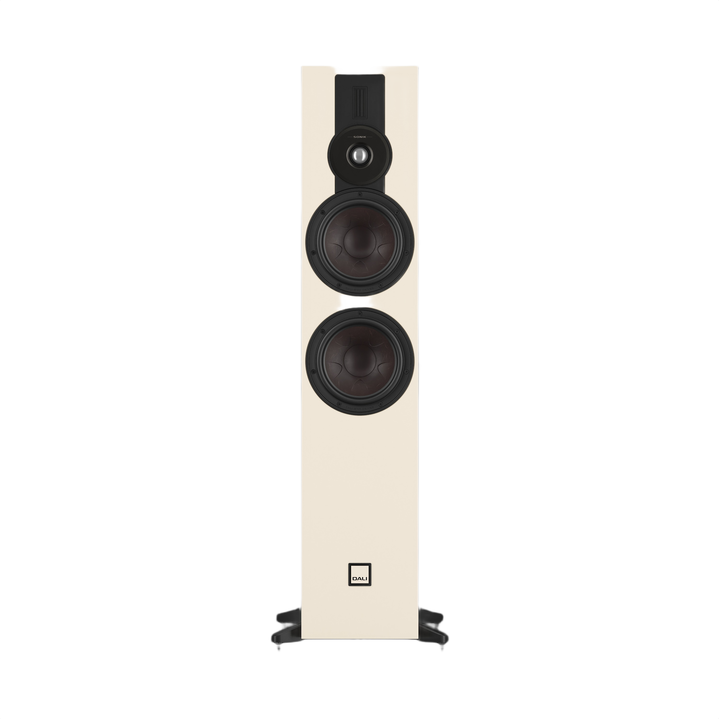 Dali Sonik 7 Floorstanding Loudspeaker (Each) in white finish with dual woofers and hybrid tweeter design.