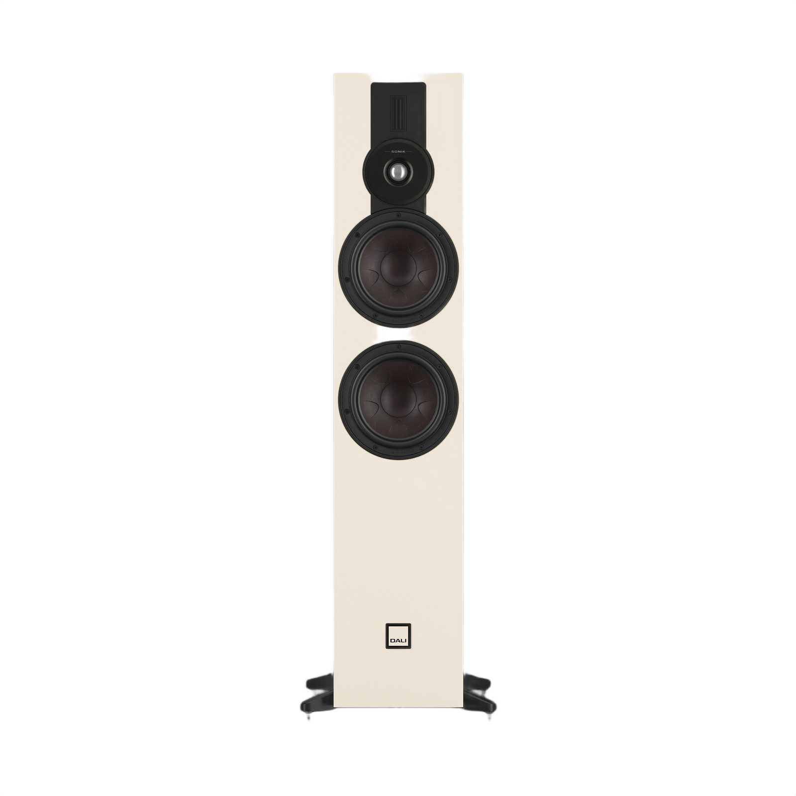 Dali Sonik 7 Floorstanding Loudspeaker (Each) in white finish with dual woofers and hybrid tweeter design.
