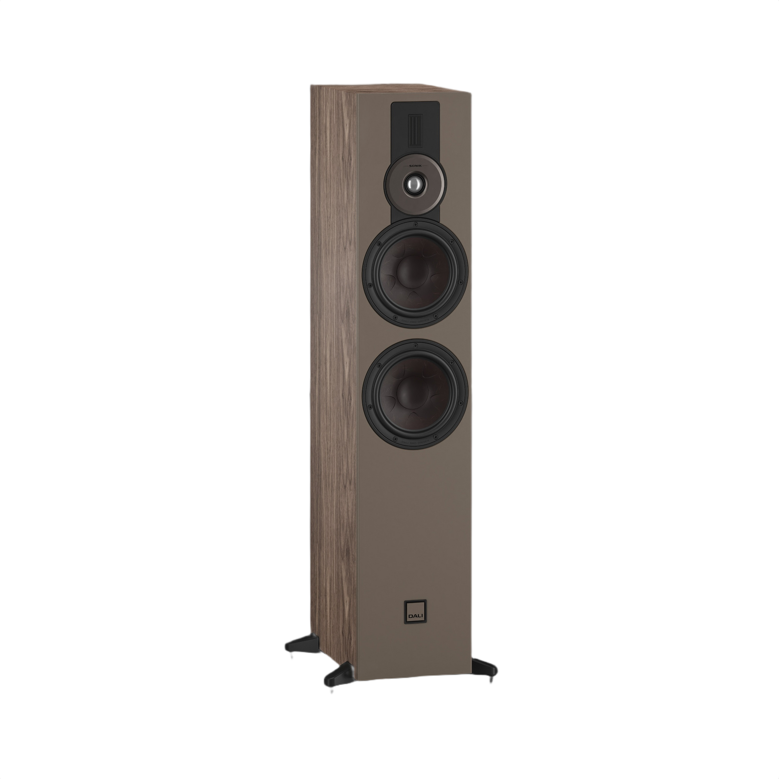 Dali Sonik 7 Floorstanding Loudspeaker (Each) in a modern wood design, showcasing deep bass and clear audio performance.