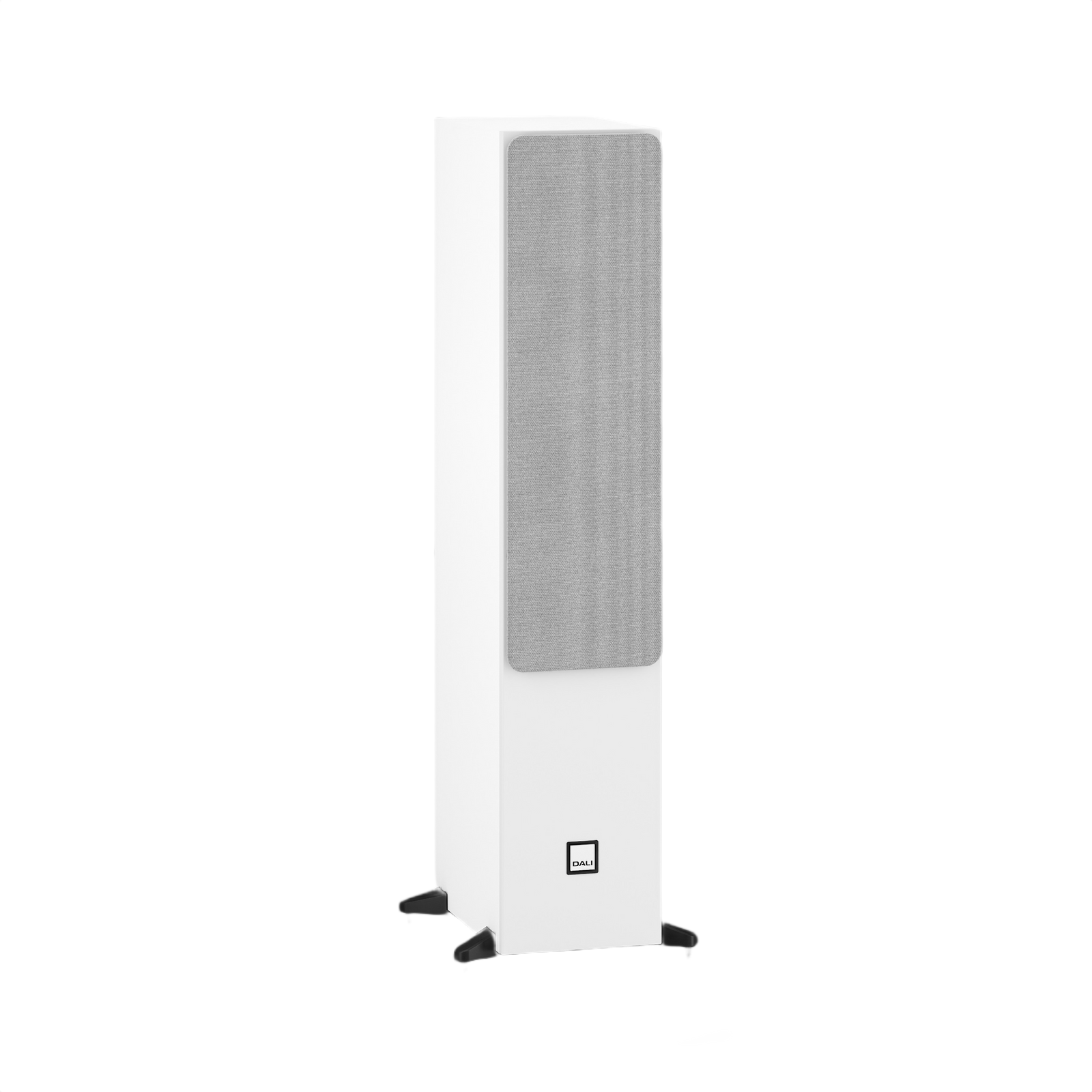 Dali Sonik 7 Floorstanding Loudspeaker (Each) in sleek white design with gray grille, ideal for high-end audio performance.