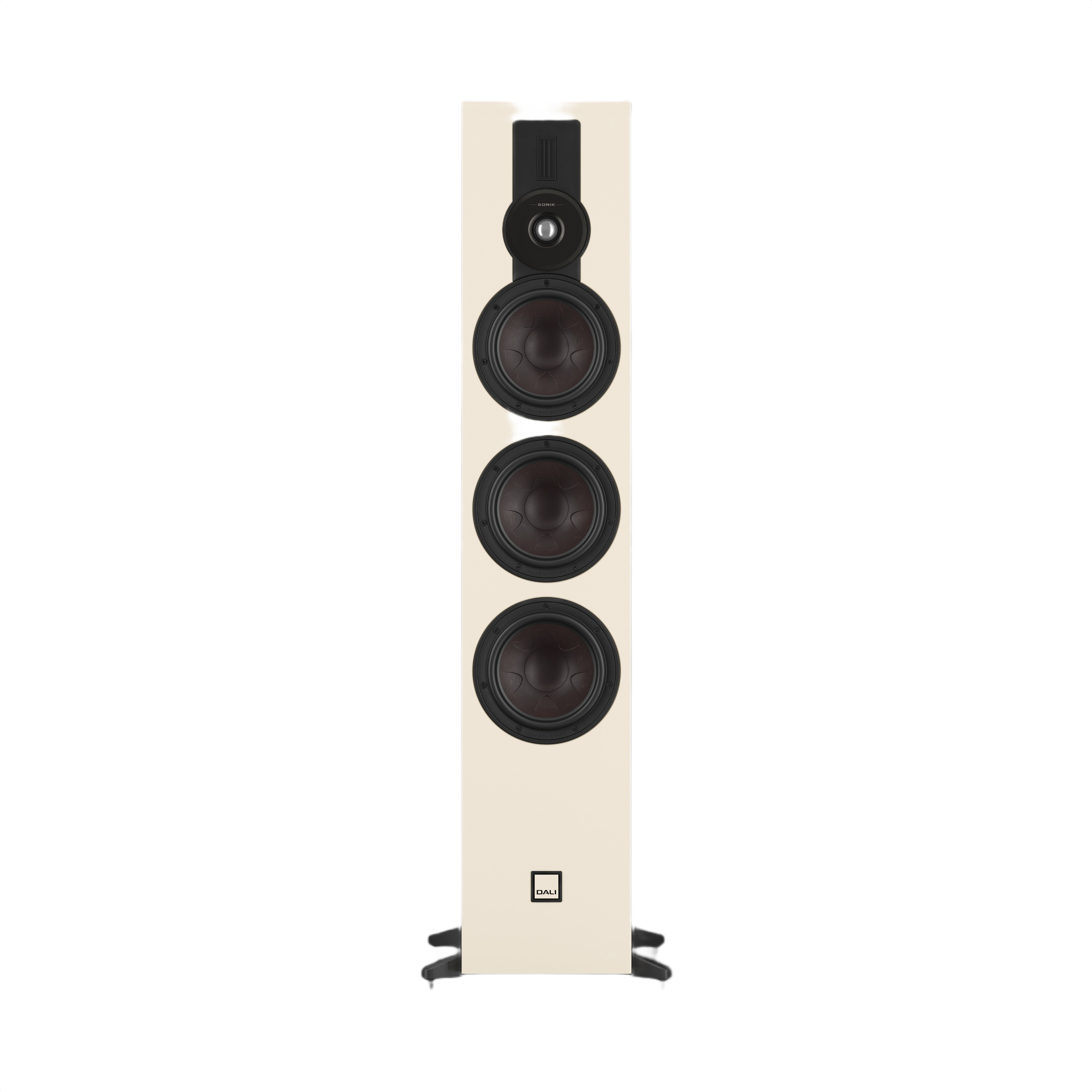 Dali Sonik 9 Floorstanding Loudspeaker (Each) in elegant white design with three powerful drivers.