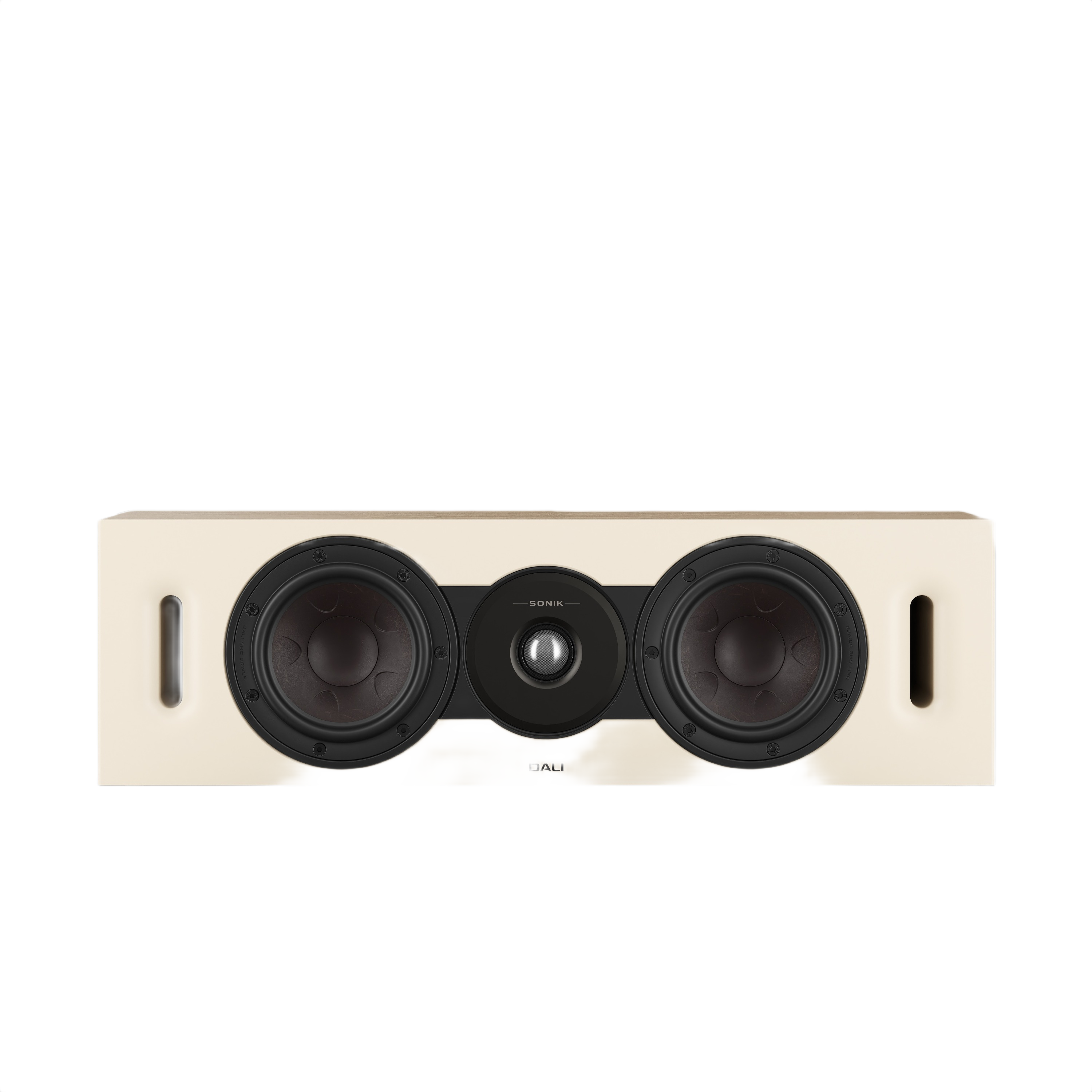 Dali Sonik Cinema LCR Speaker (Each) front view showcasing dual woofers and tweeter.