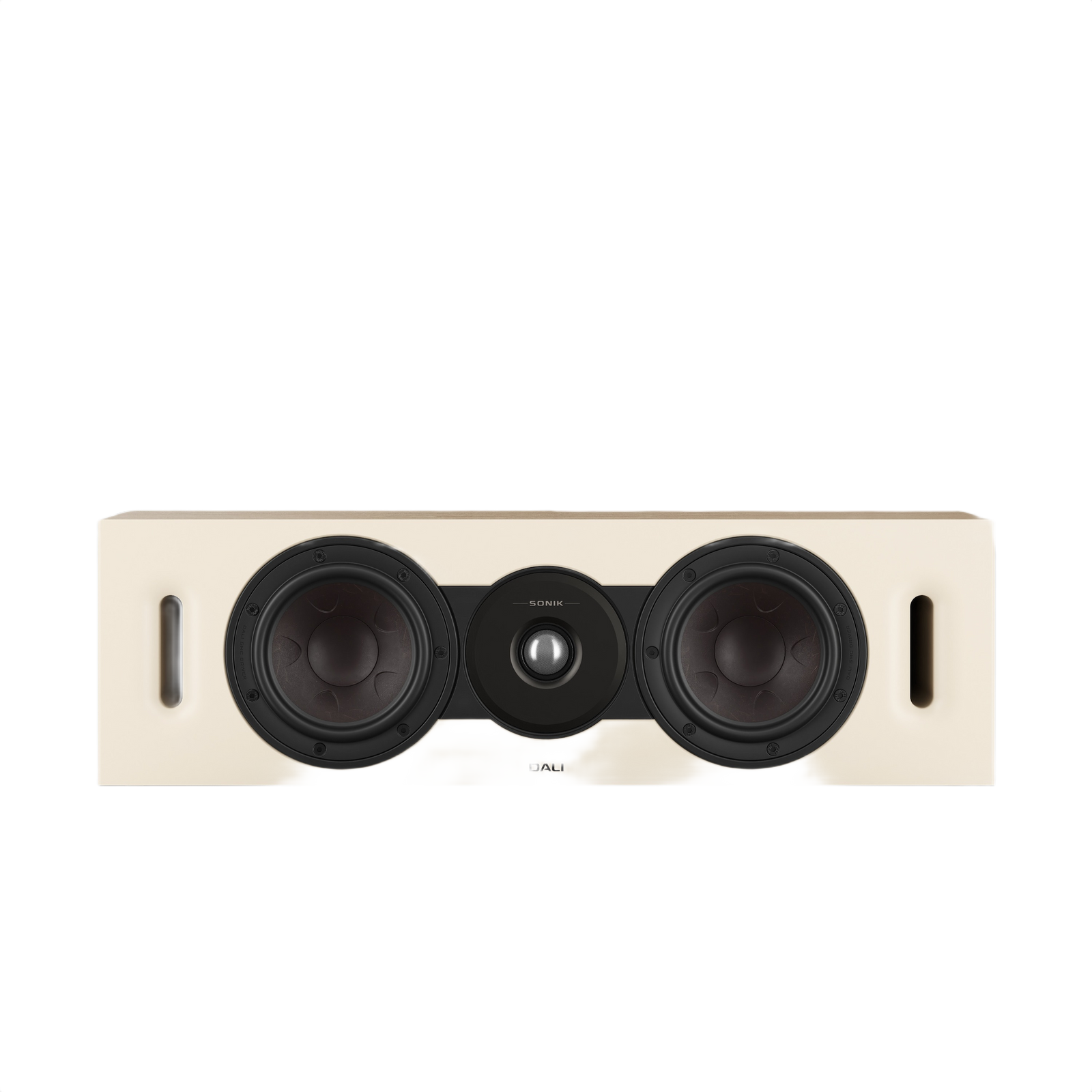 Dali Sonik Cinema LCR Speaker (Each) front view showcasing dual woofers and tweeter.