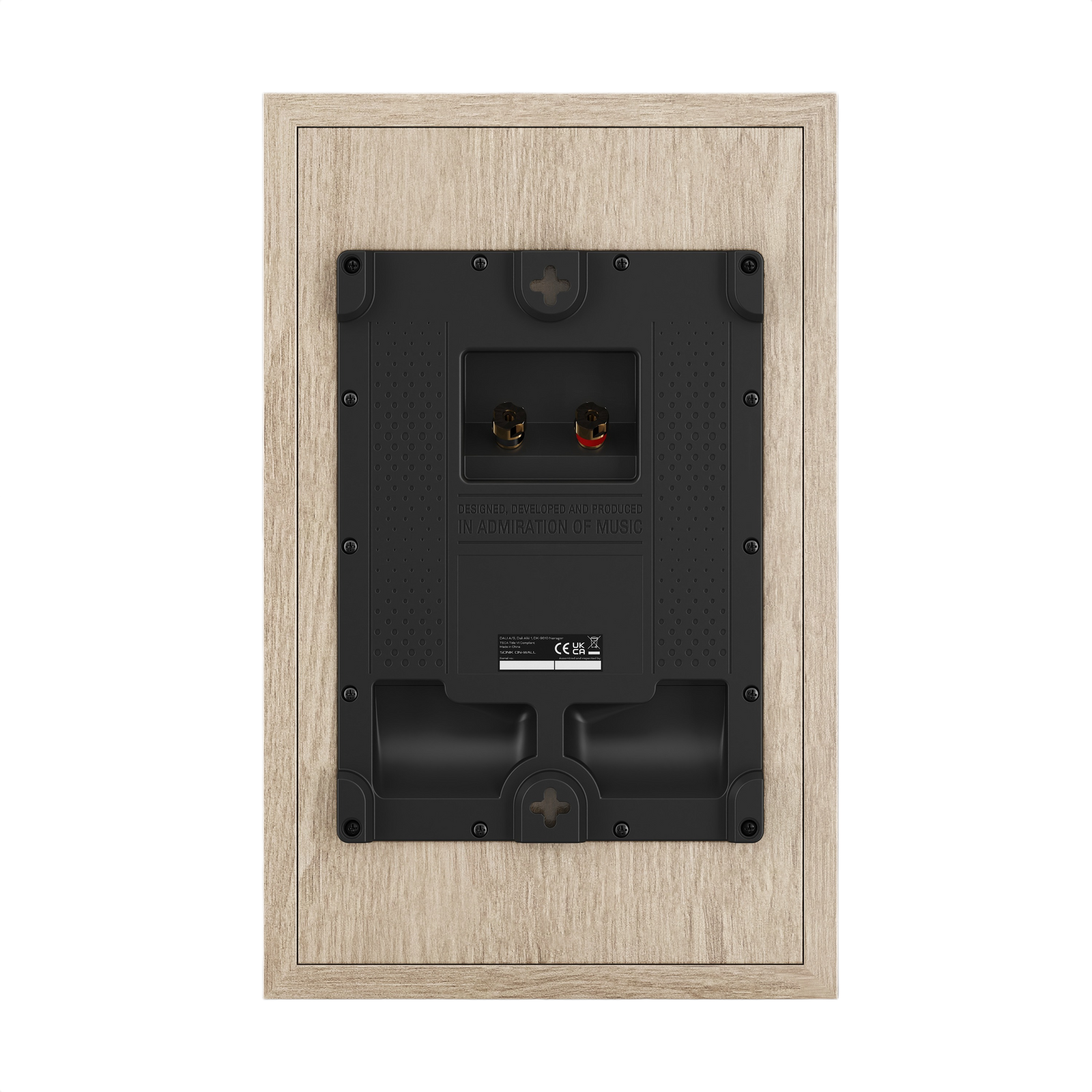 Dali Sonik On-Wall Slim On-Wall Speaker (Each) back view showing speaker connections and design.