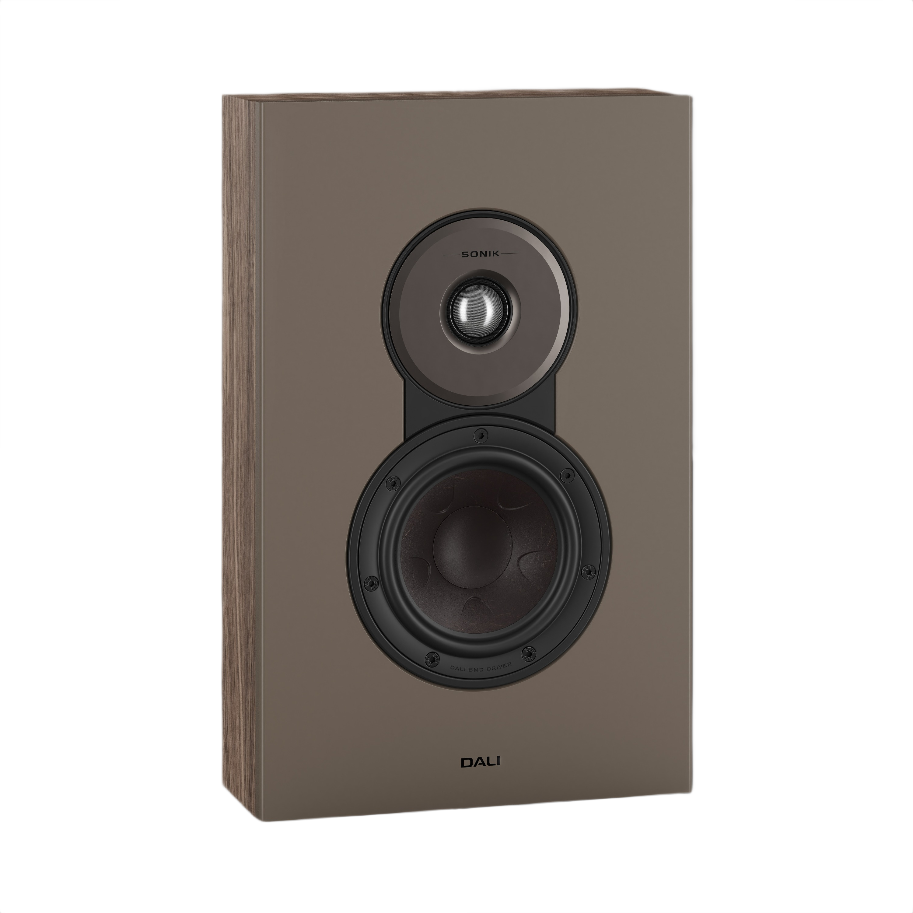 Dali Sonik On-Wall Slim On-Wall Speaker (Each) shown in a sleek, modern design with a tweeter and woofer.