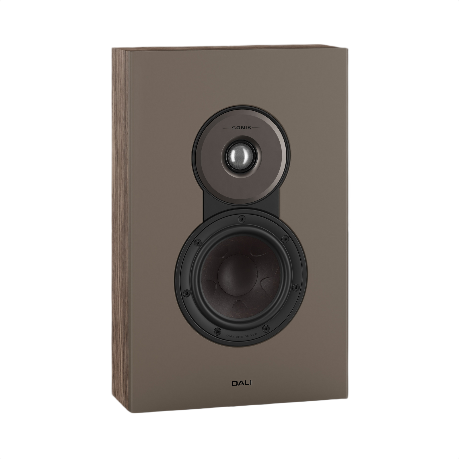 Dali Sonik On-Wall Slim On-Wall Speaker (Each) shown in a sleek, modern design with a tweeter and woofer.