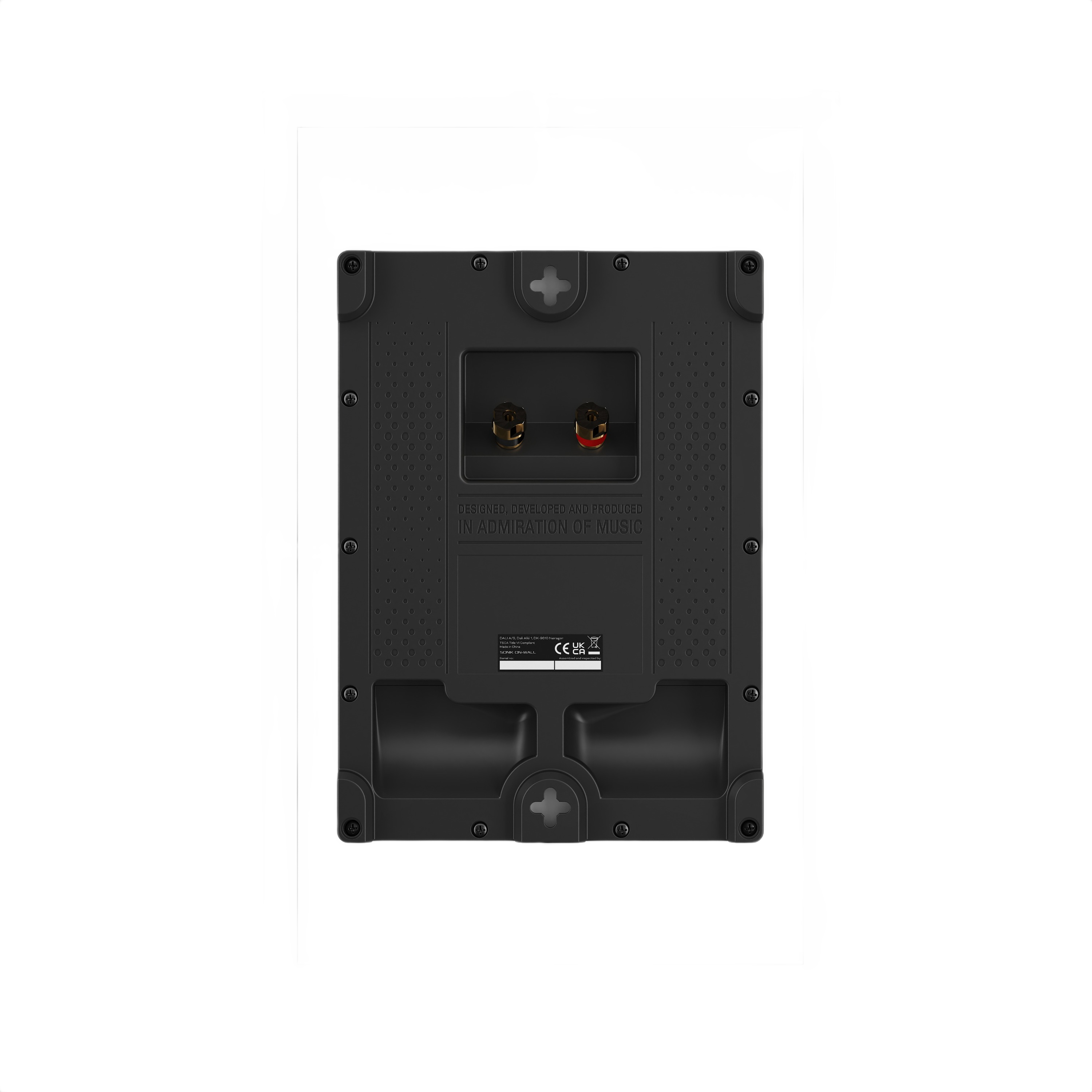 Dali Sonik On-Wall Slim On-Wall Speaker (Each) back view showcasing connection ports and design features.