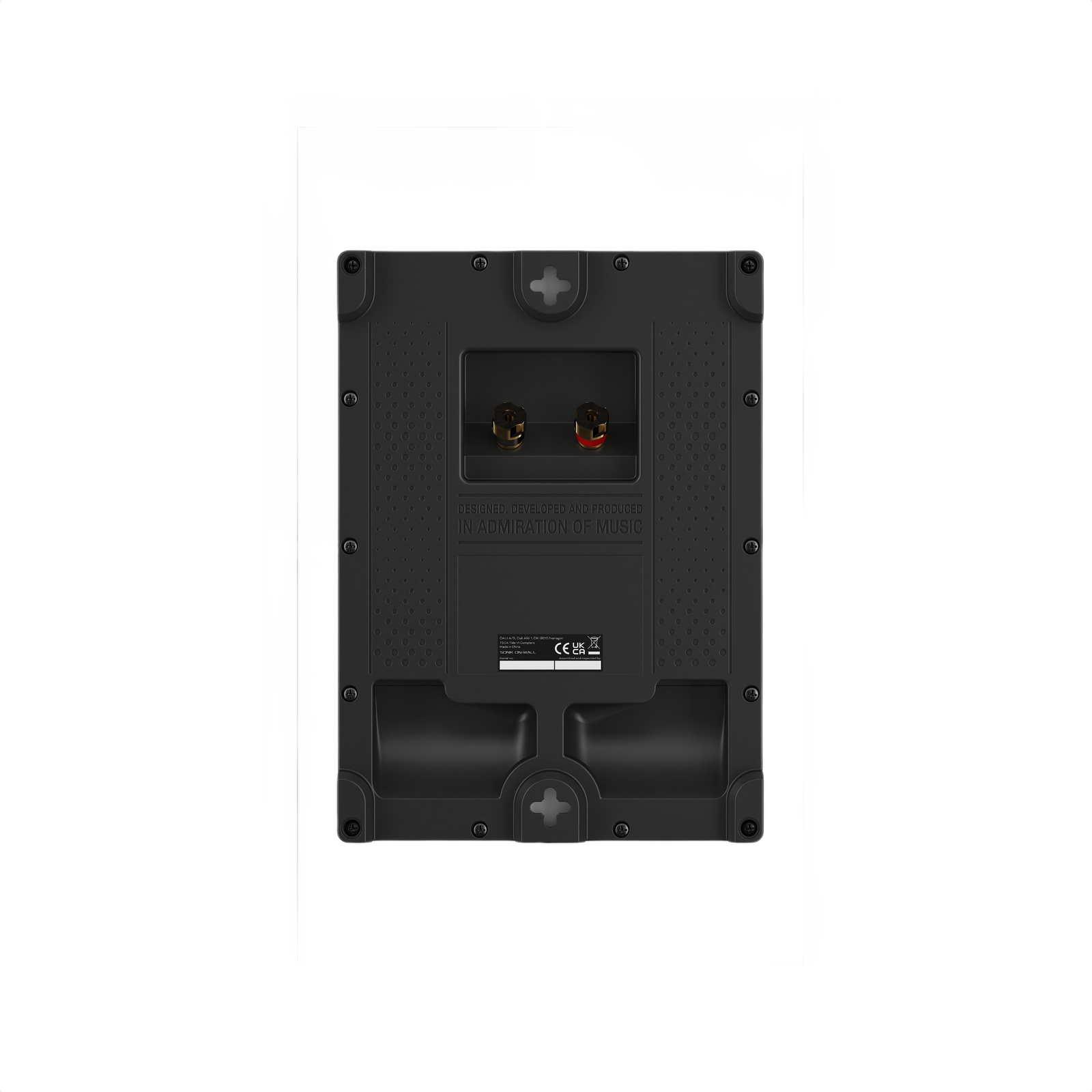 Dali Sonik On-Wall Slim On-Wall Speaker (Each) back view showcasing connection ports and design features.