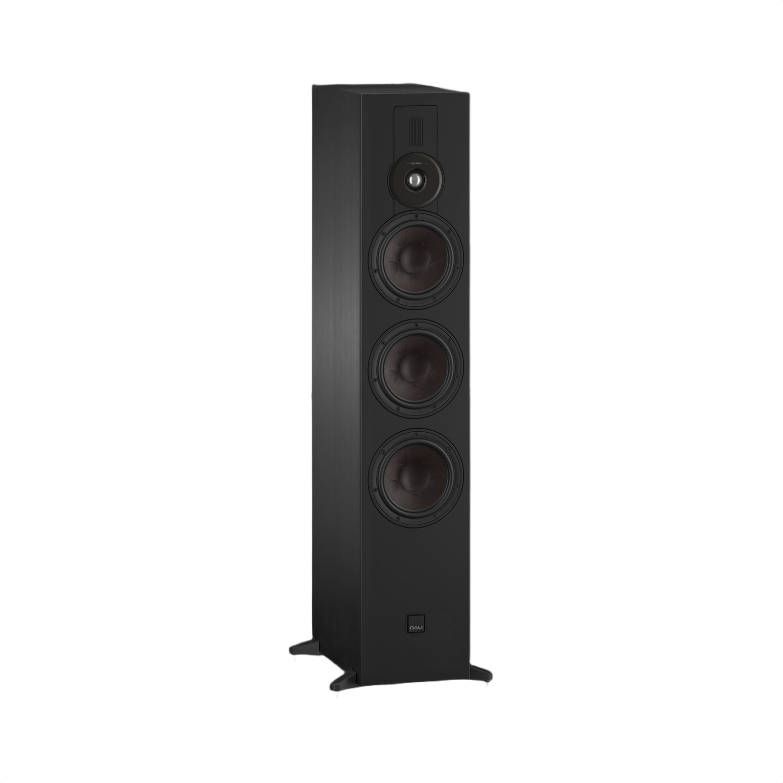 Dali Sonik 9 Floorstanding Loudspeaker (Each) in sleek black design, showcasing powerful drivers for exceptional audio.