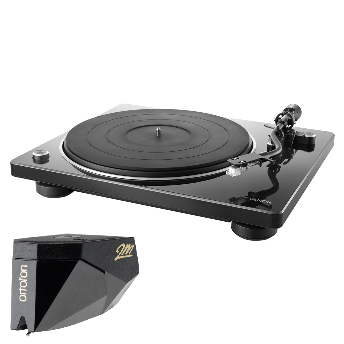 Denon DP-400 Turntable with Ortofon 2M Black Phono Cartridge Bundle - Safe and Sound HQ