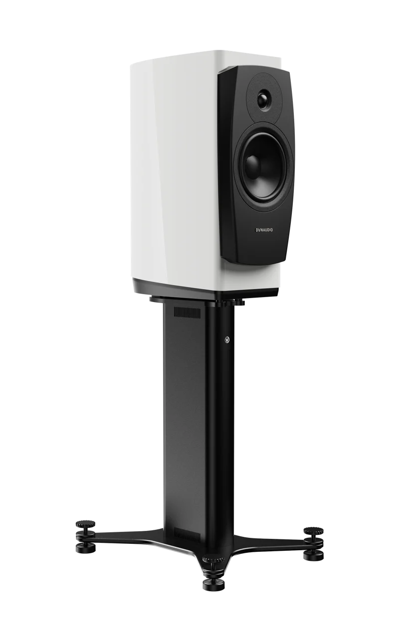 Dynaudio Confidence 20A Active Reference Stand-mount Bookshelf Monitor Speaker (Pair) in white finish on black stand