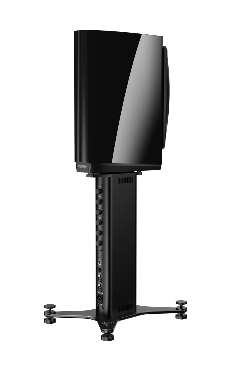 Dynaudio Confidence 20A Active Reference Stand-mount Bookshelf Monitor Speaker (Pair) side view on stand
