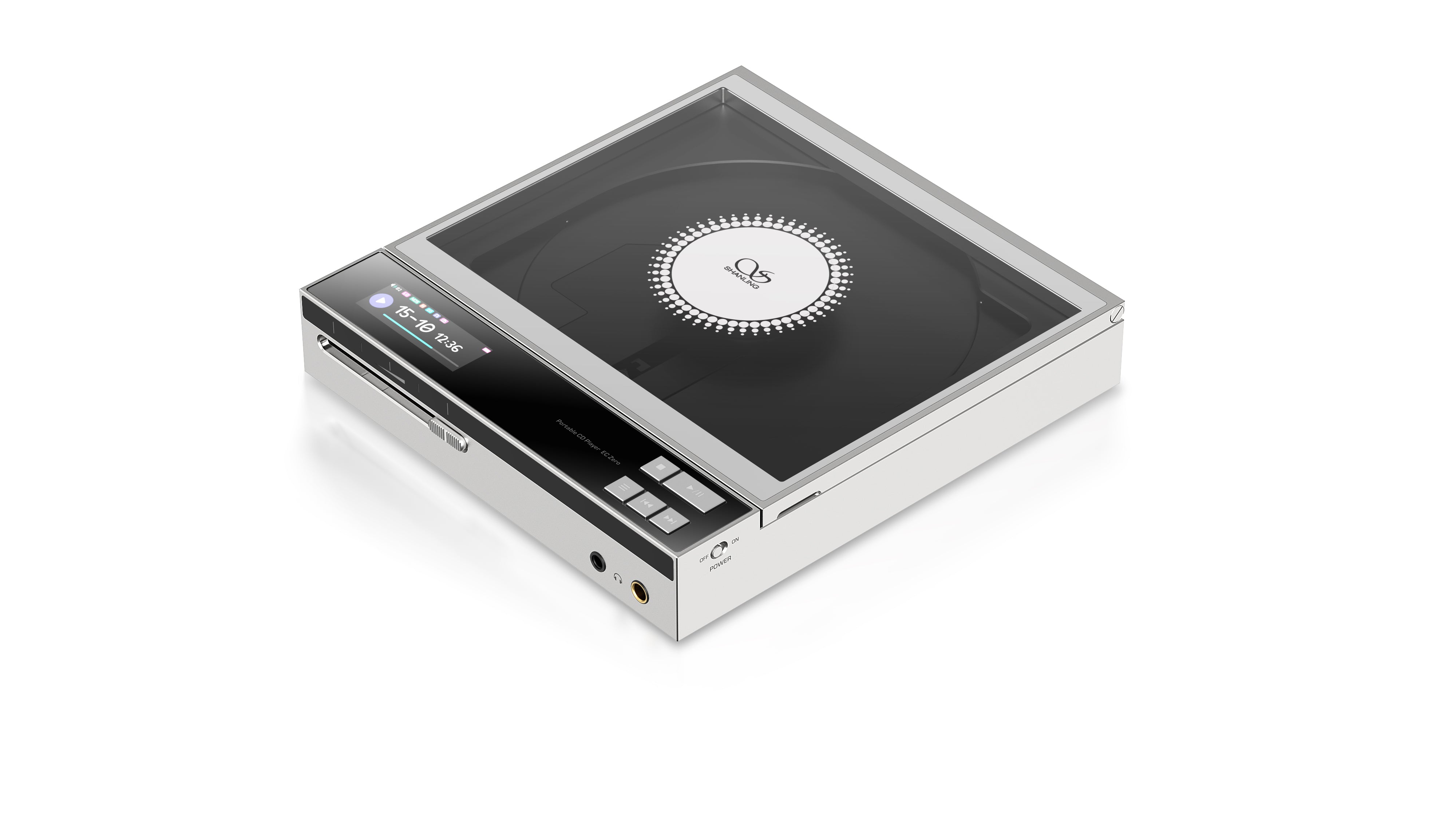Shanling EC Zero AKM Portable CD Player with AKM DAC showcasing a sleek design and advanced magnetic clamp.