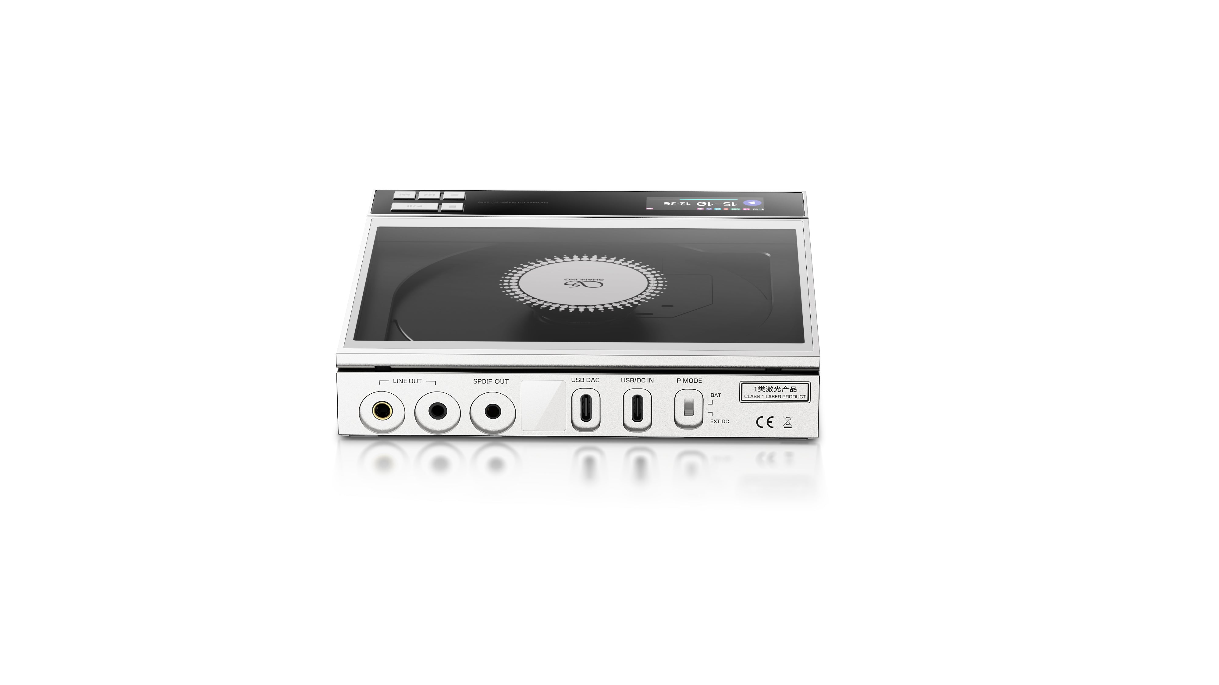 Shanling EC Zero AKM Portable CD Player with AKM DAC front view showing design and connectivity options.
