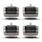 Isoacoustics Gaia III Neo Isolation Feet (4 Pack) in black and silver, designed for audio isolation and performance.