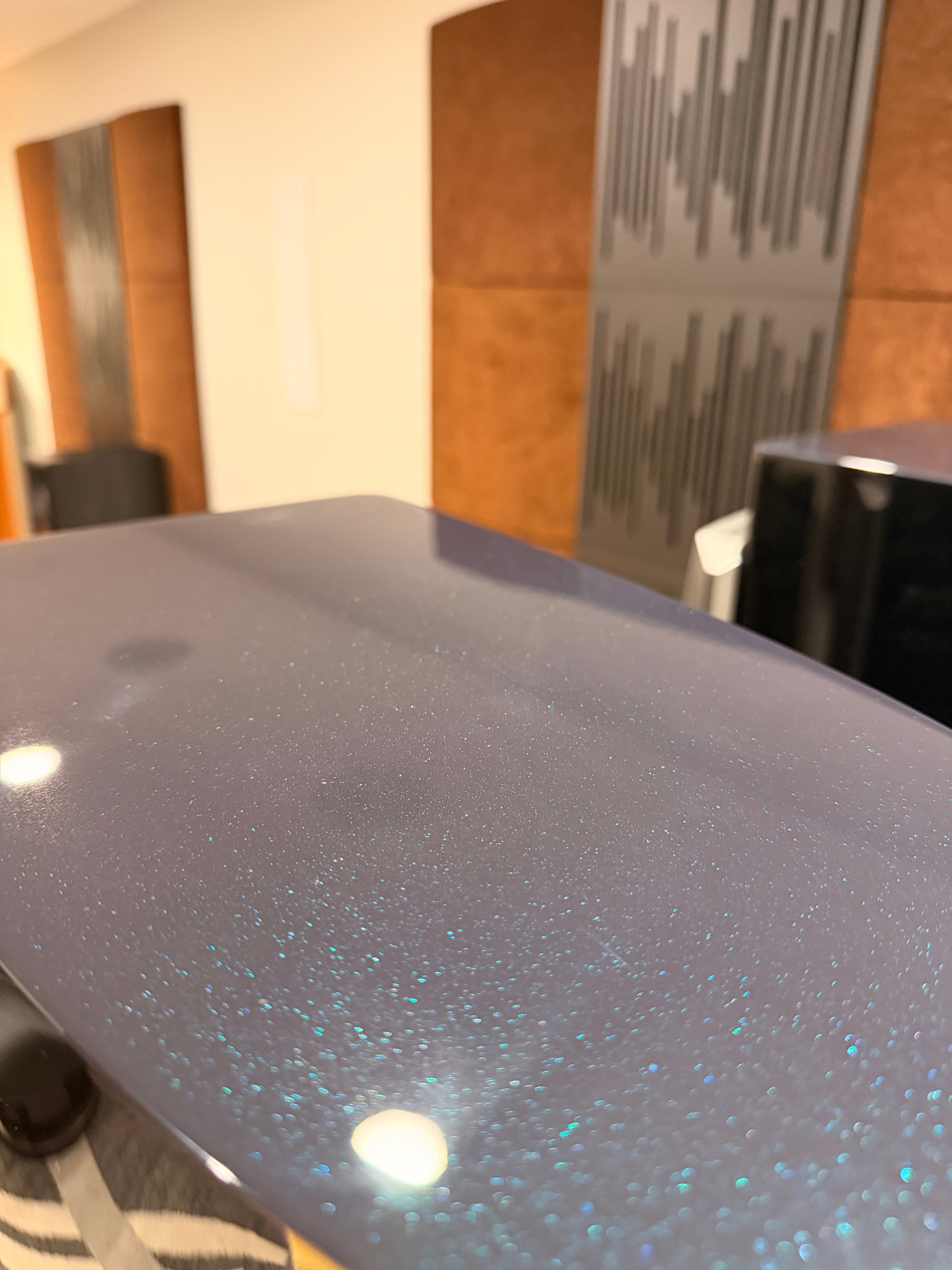 Dynaudio Confidence 60 Floorstanding Speaker Midnight High Gloss Customer Trade-in (Pair) with shimmering blue finish.