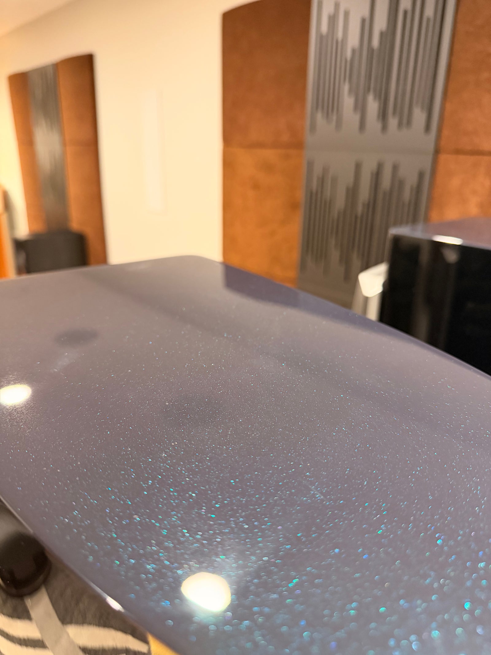 Dynaudio Confidence 60 Floorstanding Speaker Midnight High Gloss Customer Trade-in (Pair) with shimmering blue finish.