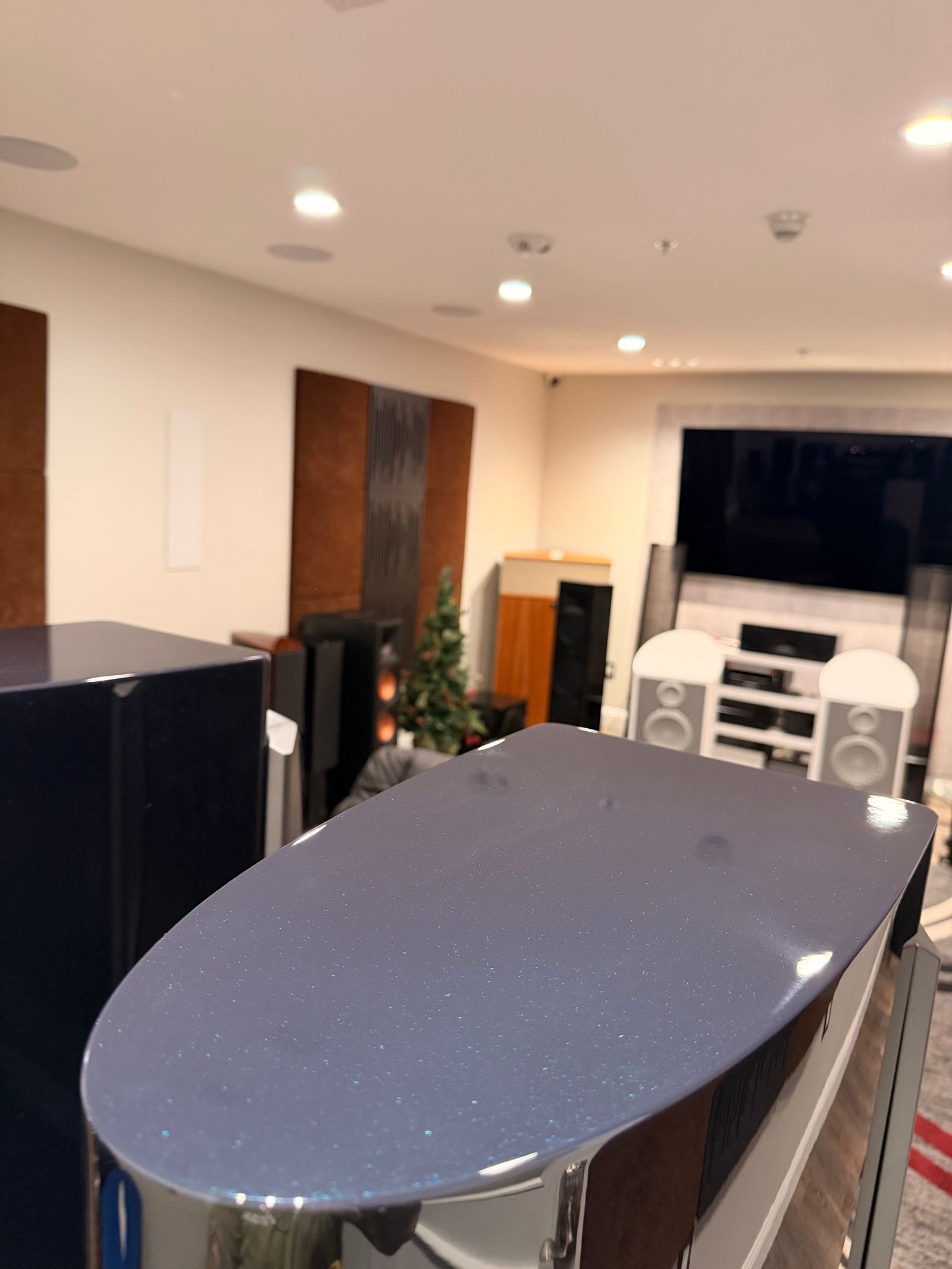 Dynaudio Confidence 60 Floorstanding Speaker Midnight High Gloss Customer Trade-in (Pair) showcased in a modern audio setup.