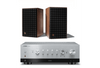JBL L82 Classic 8 Inch 2-way Bookshelf Loudspeaker Pair with Yamaha R-N800A Stereo Network A/V Receiver Bundle - Safe and Sound HQ
