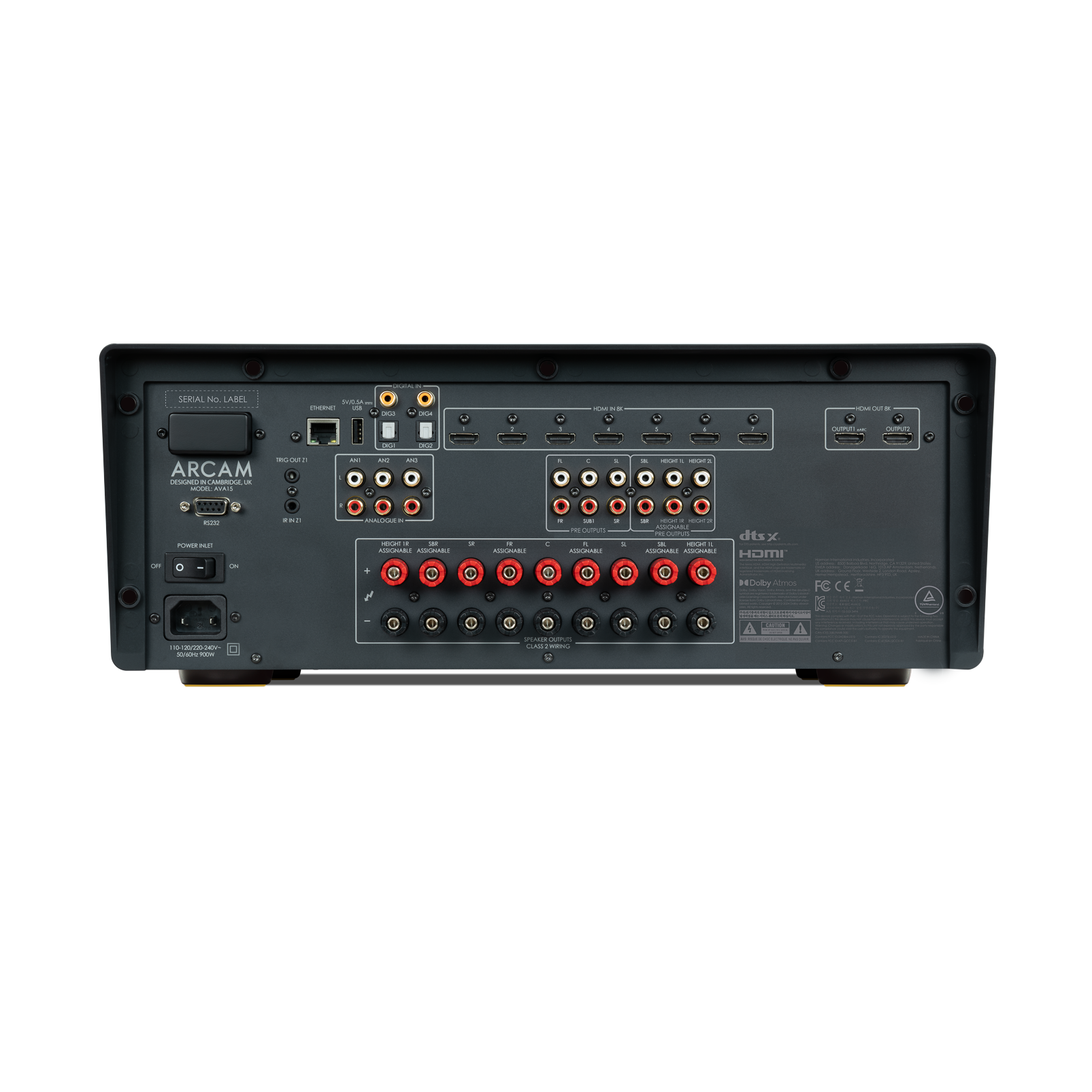 Arcam AVA15 Radia Series 9 Channel Class D A/V Receiver with Dirac Live and 12 Channels Processing